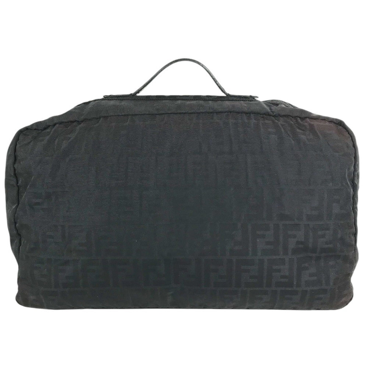 Fendi Zucca Black Nylon Boston Bag (Pre-Owned)