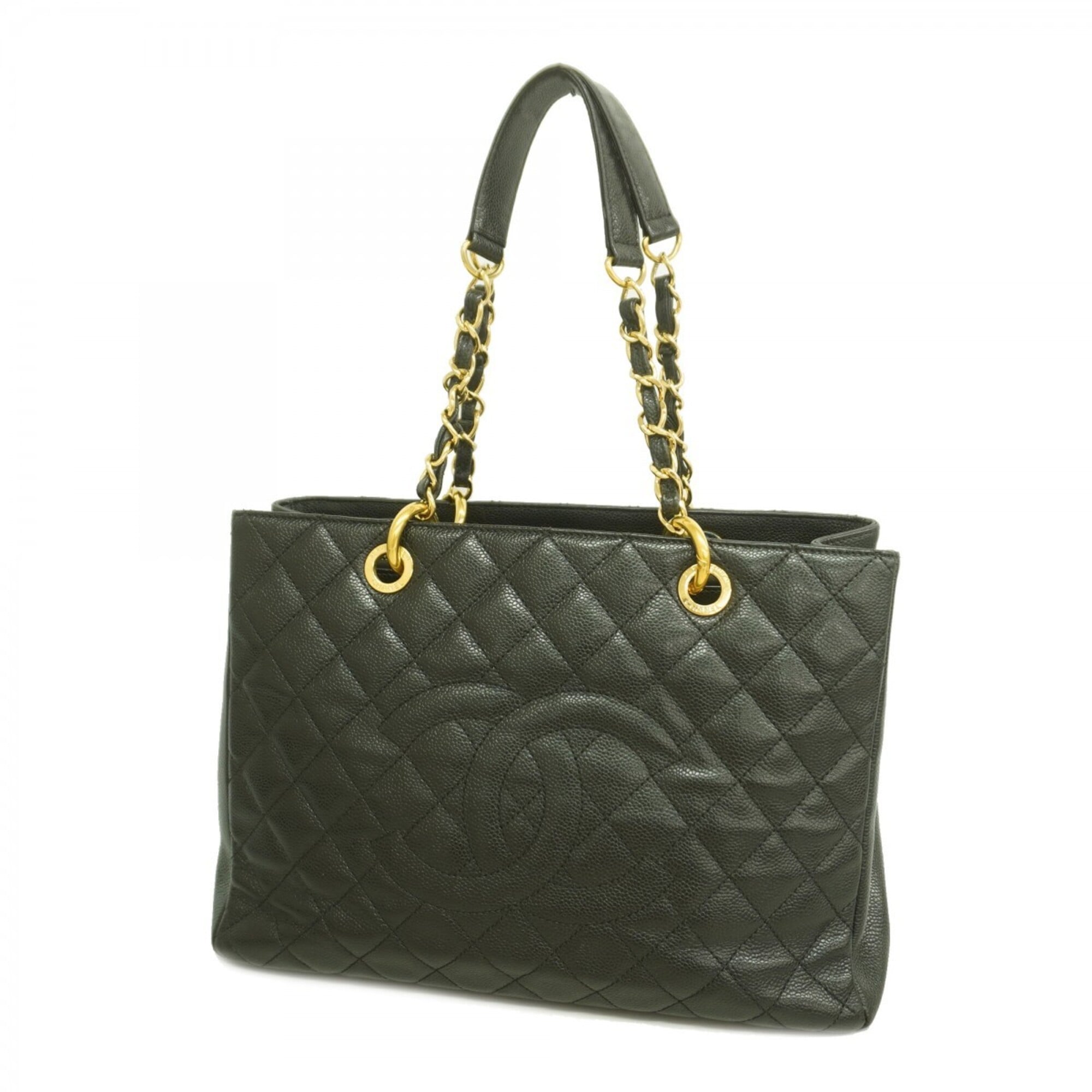 Chanel Black Grained Calfskin Tote Bag (Pre-Owned)
