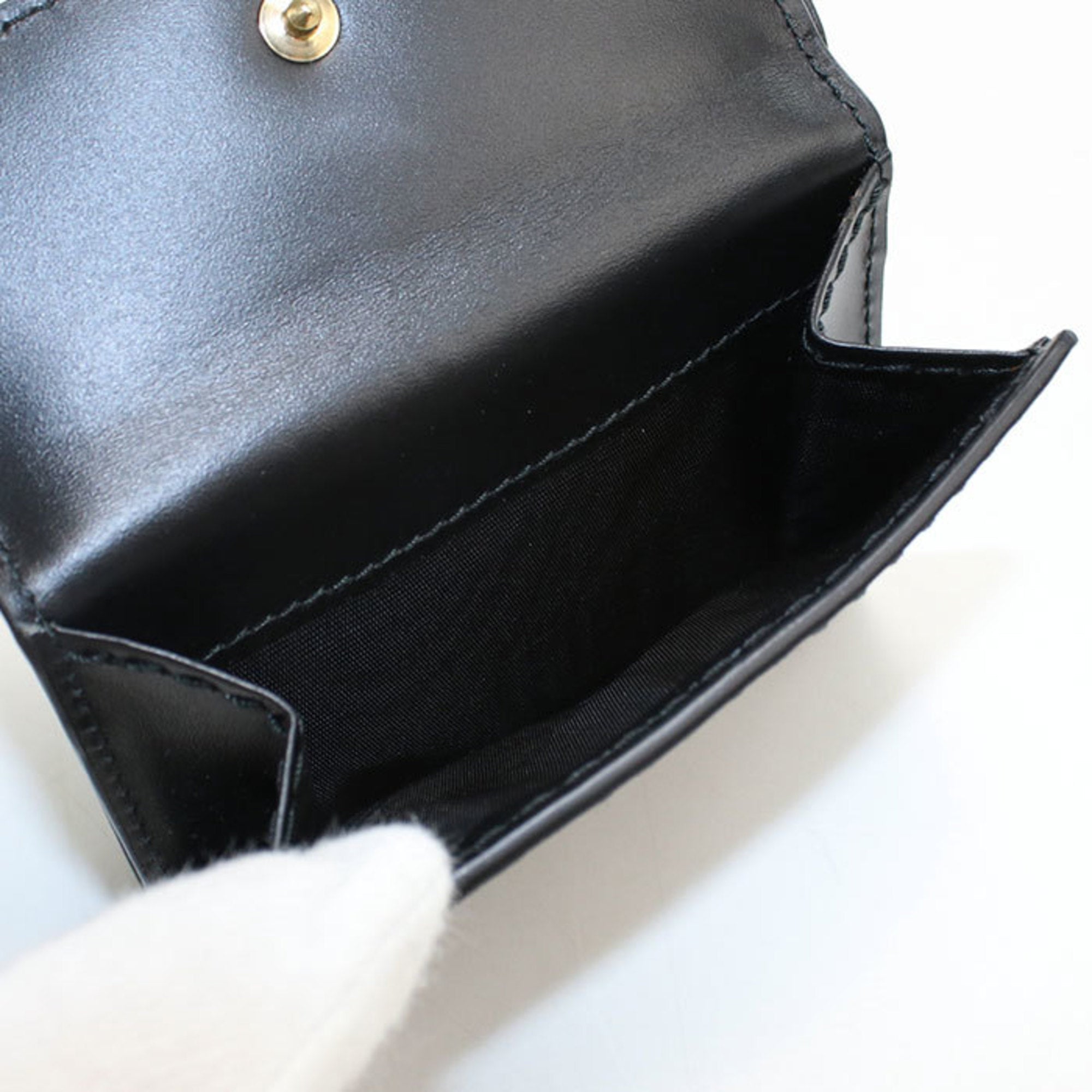 Christian Dior Black Leather Wallet (Tri-Fold) (Pre-Owned)