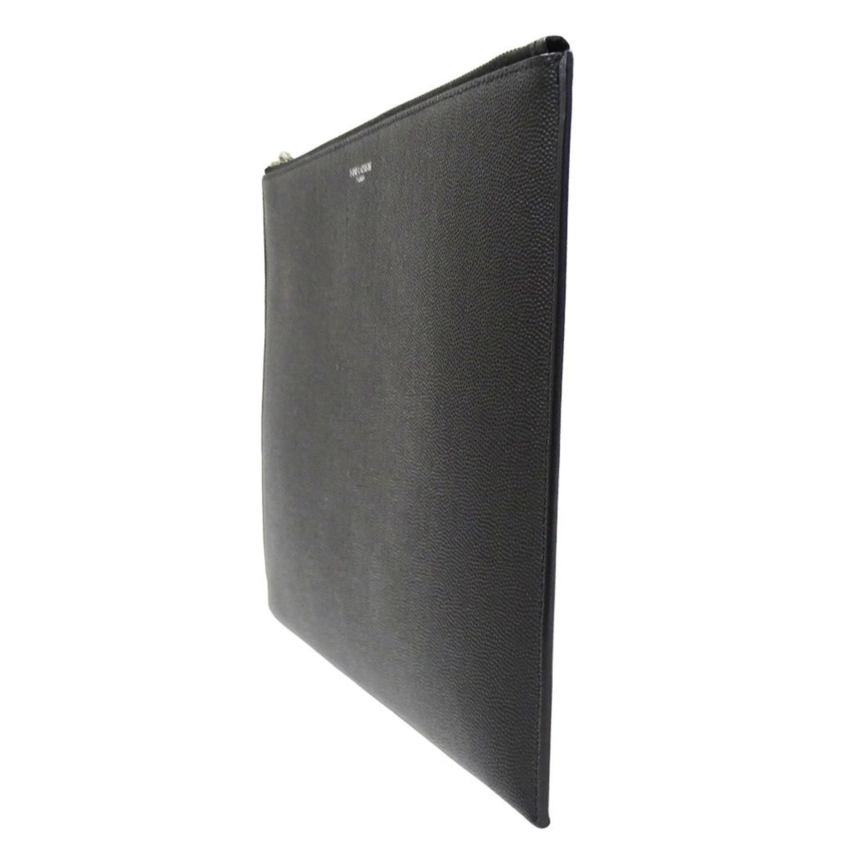 Saint Laurent Black Leather Clutch Bag Handbag (Pre-Owned)
