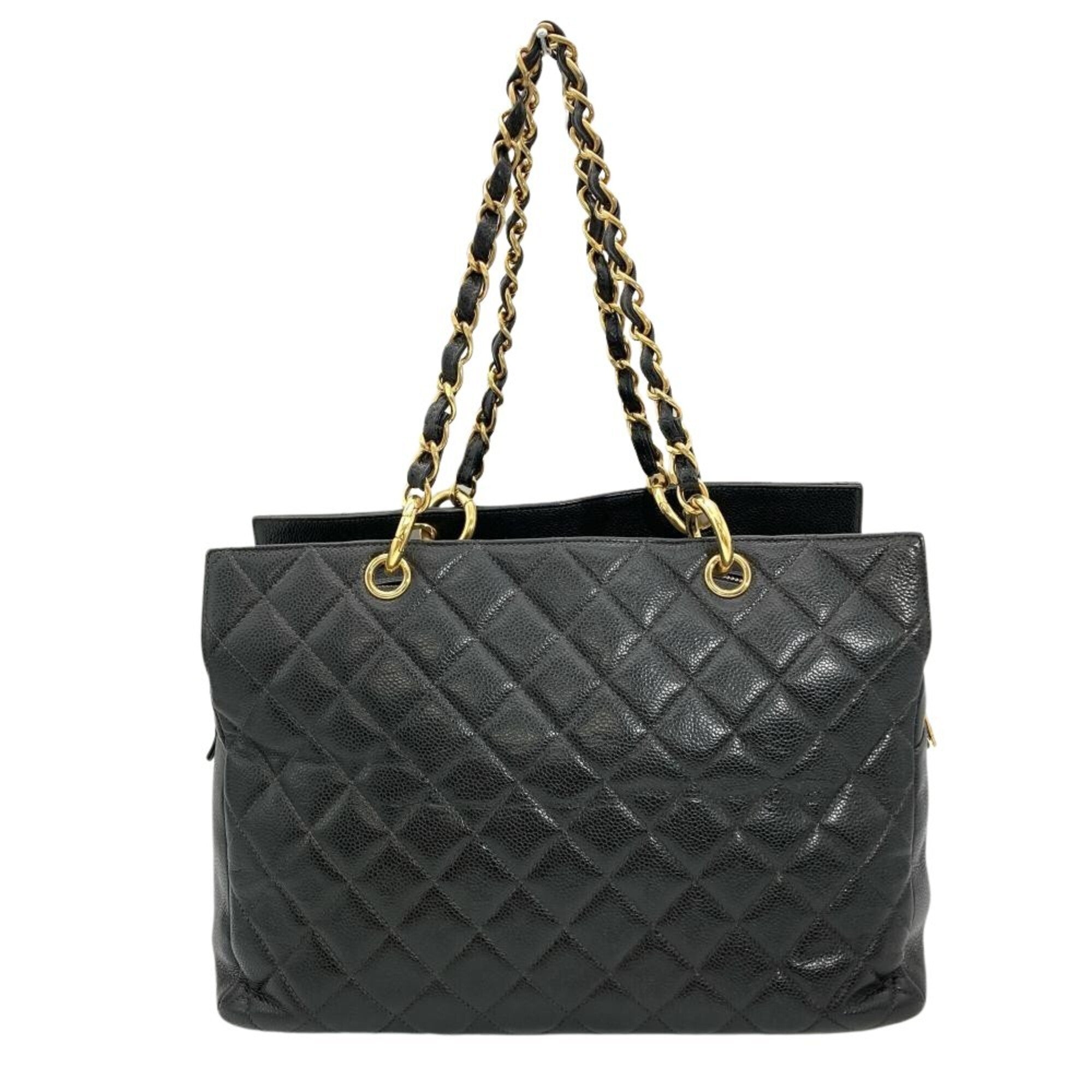 Chanel Black Grained Calfskin Shoulder Bag (Pre-Owned)