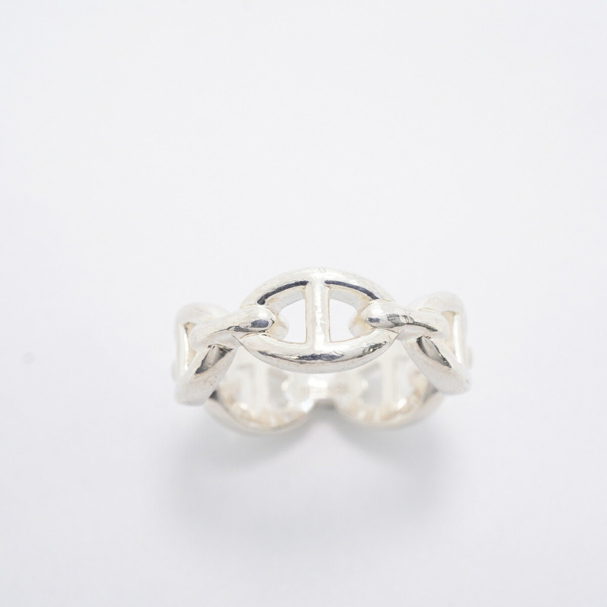 Hermes Silver 925 Band Ring (Pre-Owned)