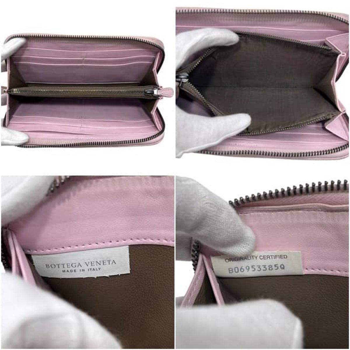 Bottega Veneta Pink Leather Long Wallet (Bi-Fold) (Pre-Owned)
