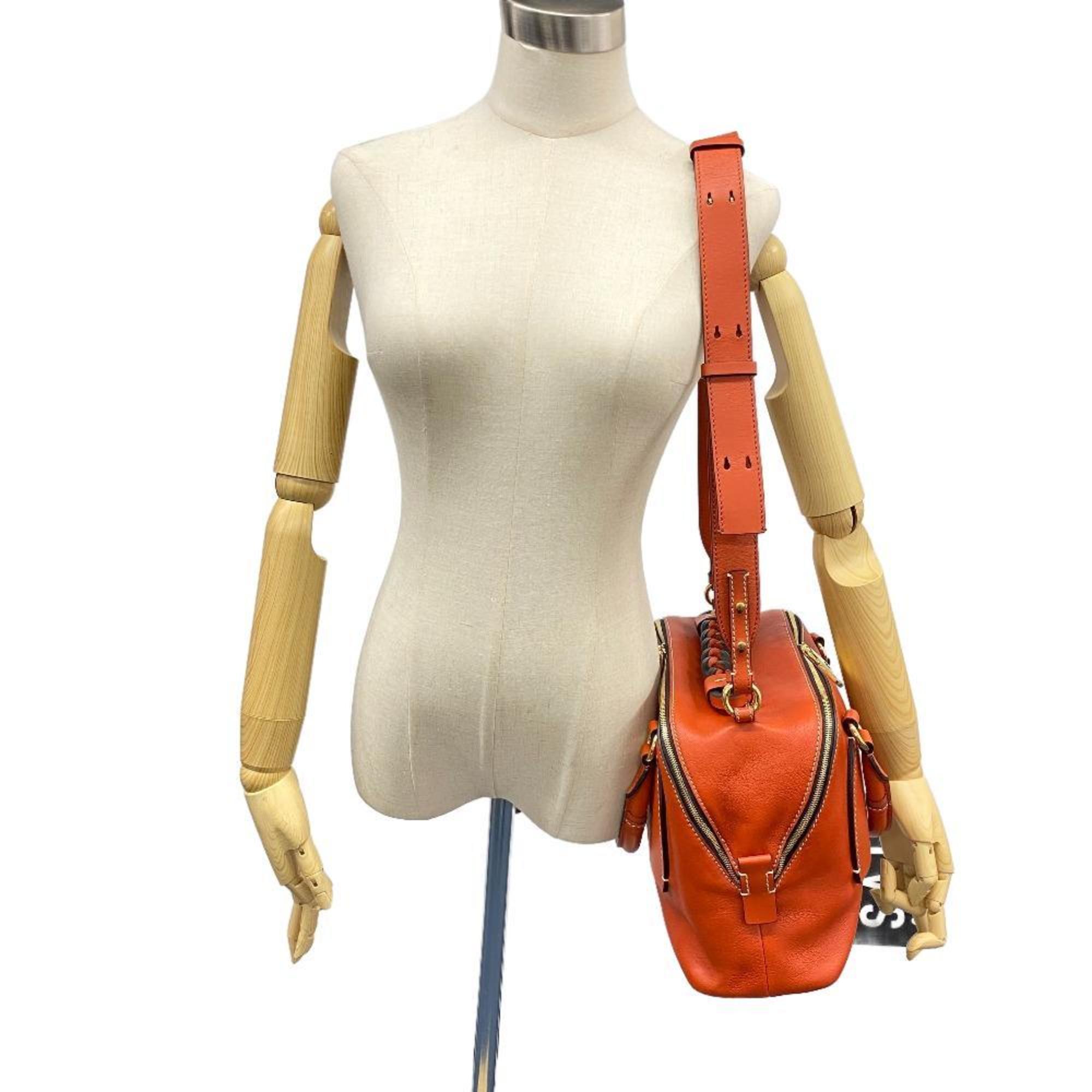 Chloé Orange Leather Handbag Shoulder Bag (Pre-Owned)
