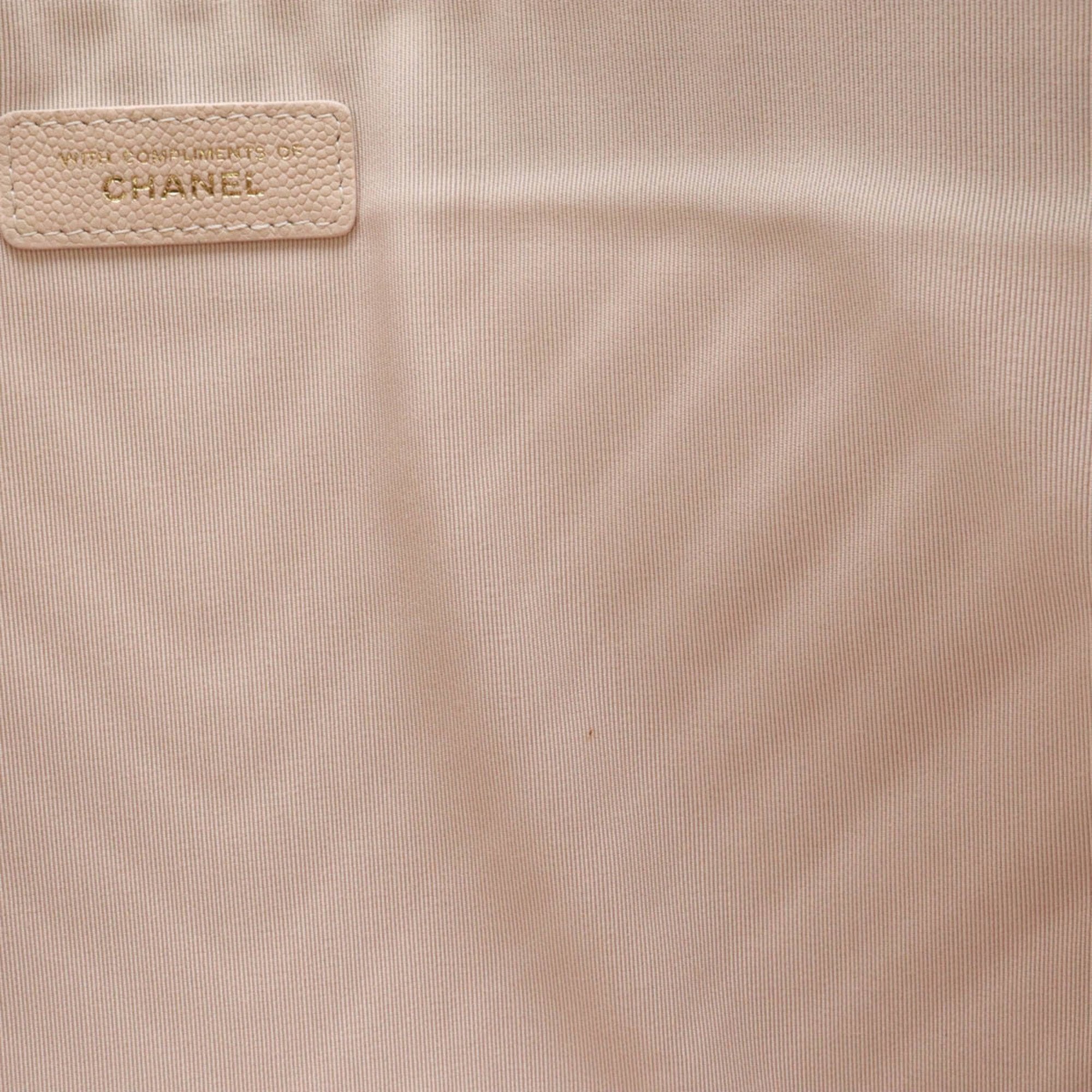 Chanel Chevron (V Stitch) Baby Pink Caviar Leather Clutch Bag (Pre-Owned)
