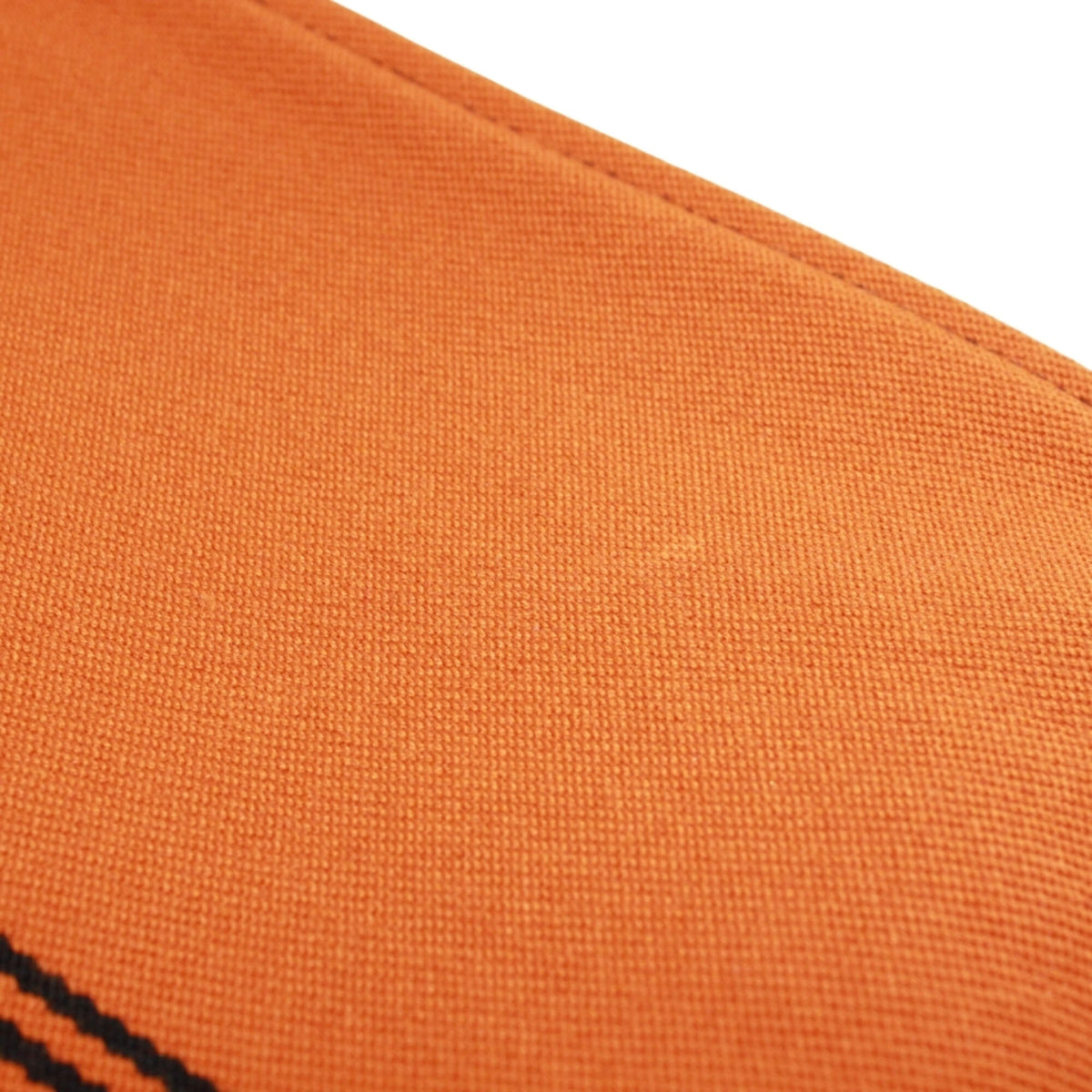 Hermes Black Orange Leather Canvas Tote Bag (Pre-Owned)