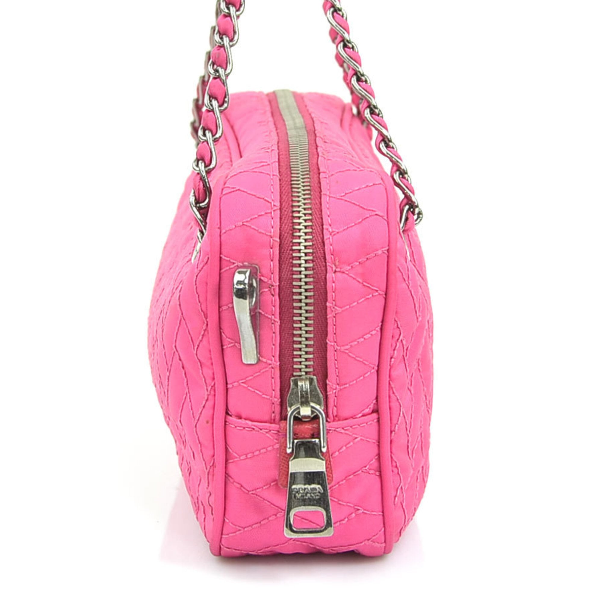 Prada Pink Nylon Handbag Shoulder Bag (Pre-Owned)