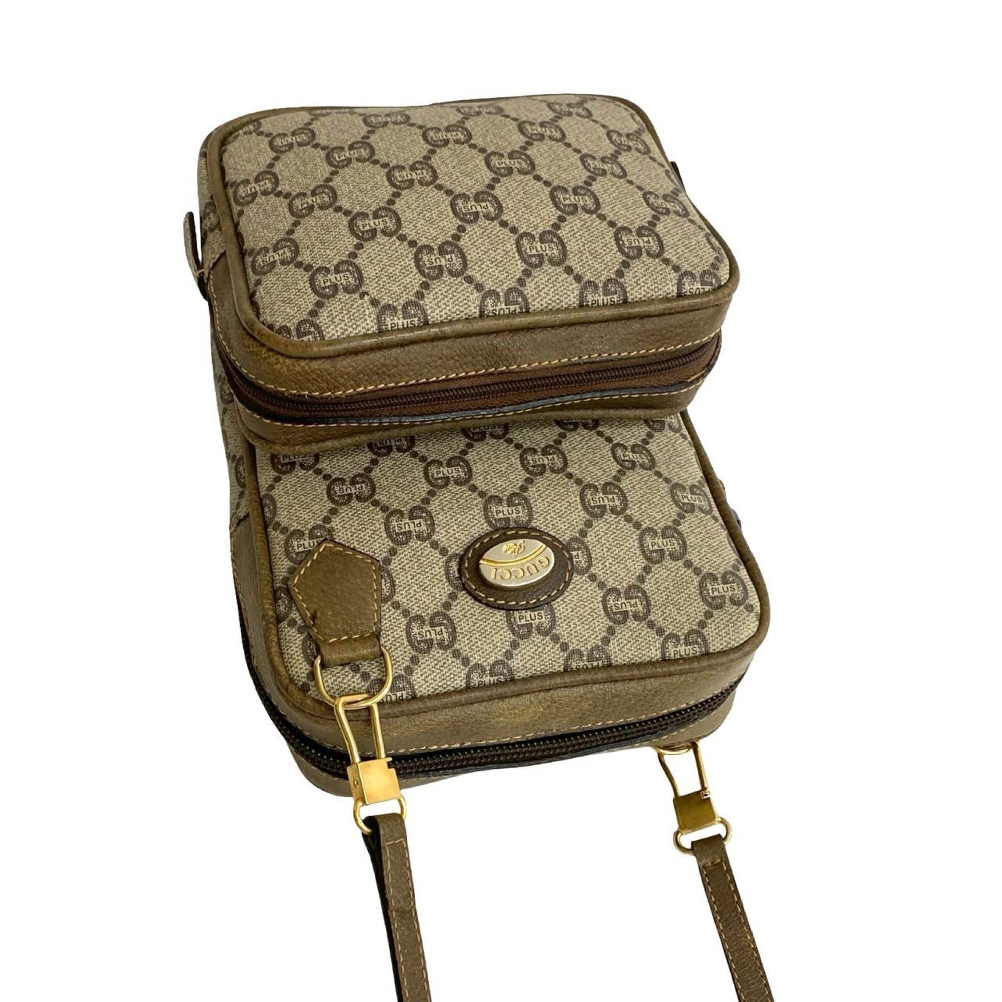 Gucci Brown Leather Pvc Pochette Shoulder Bag (Pre-Owned)