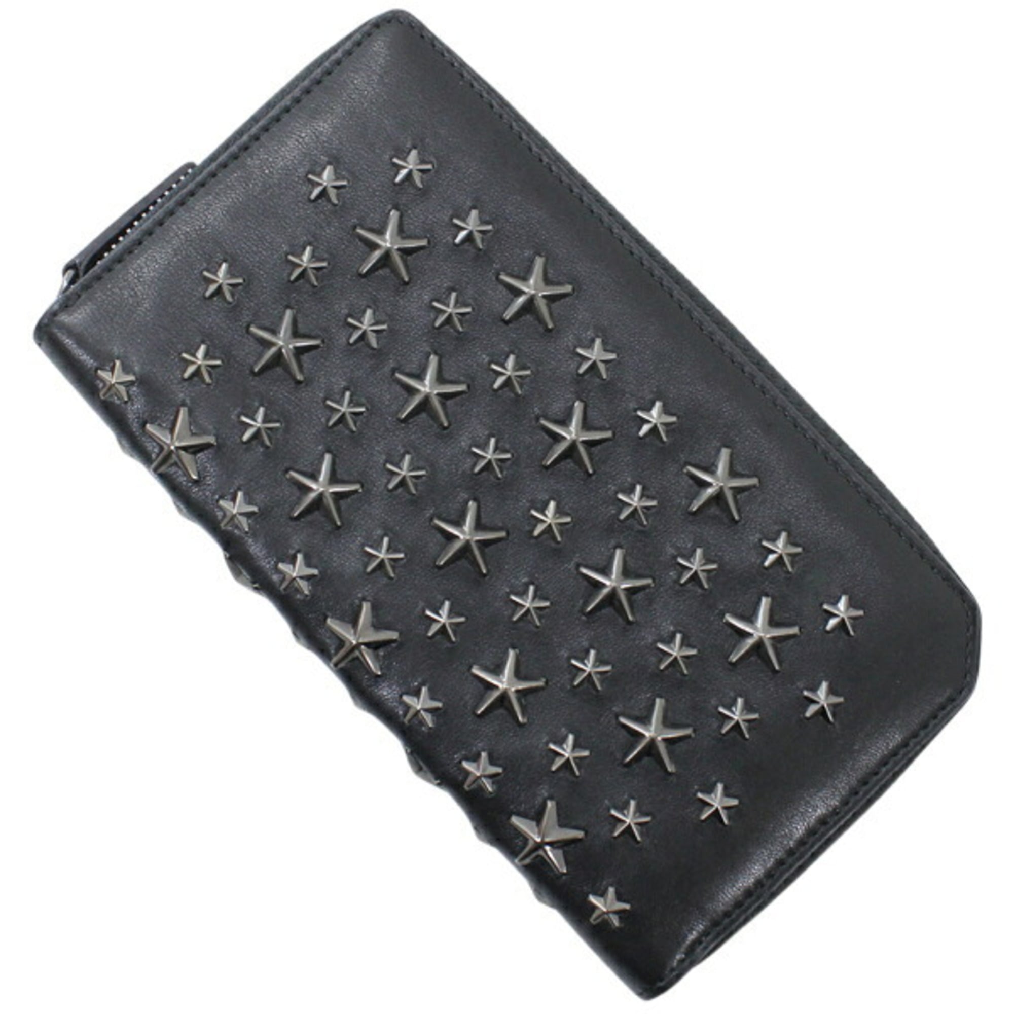 Jimmy Choo Black Leather Long Wallet (Bi-Fold) (Pre-Owned)
