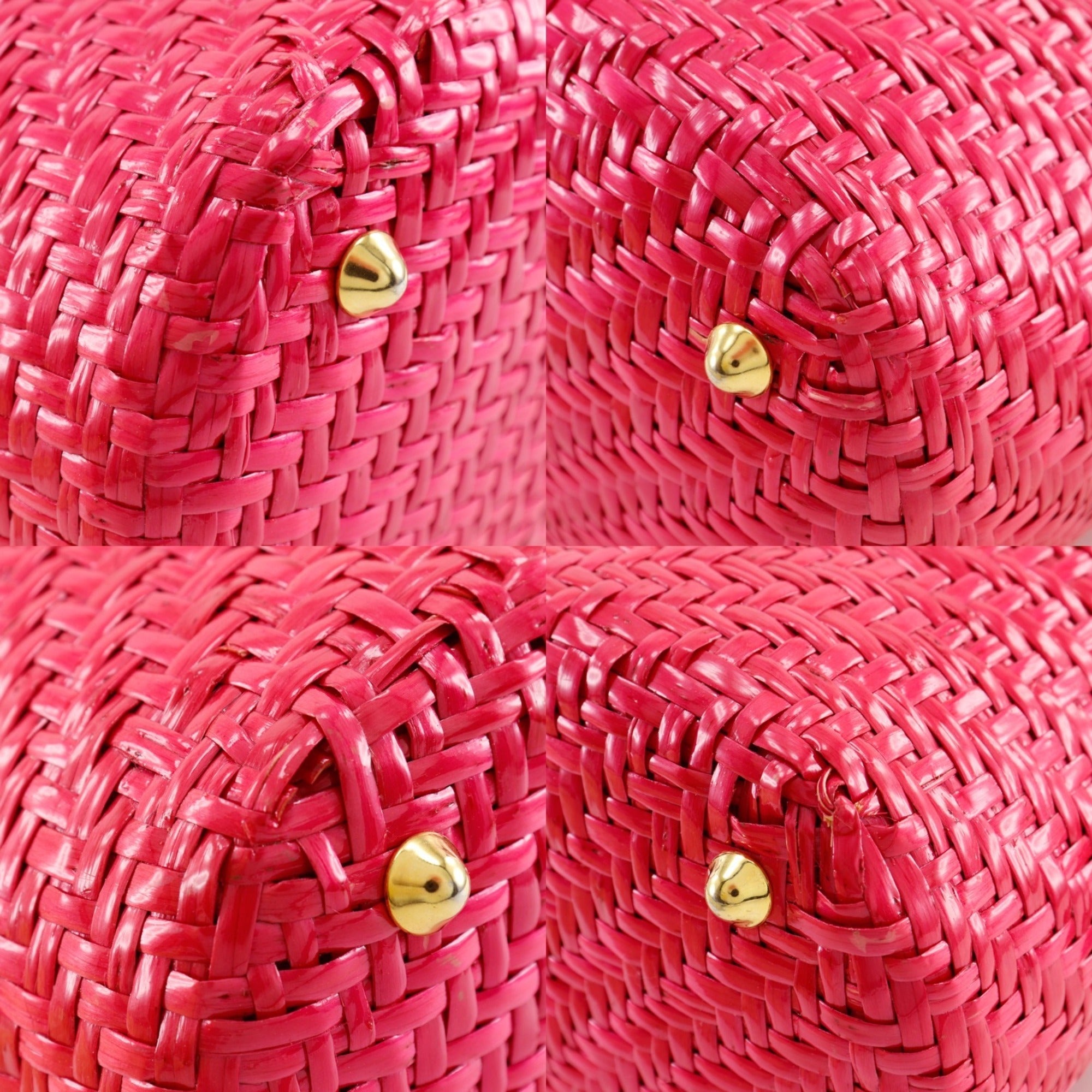 Fendi Pink Straw Basket Handbag (Pre-Owned)