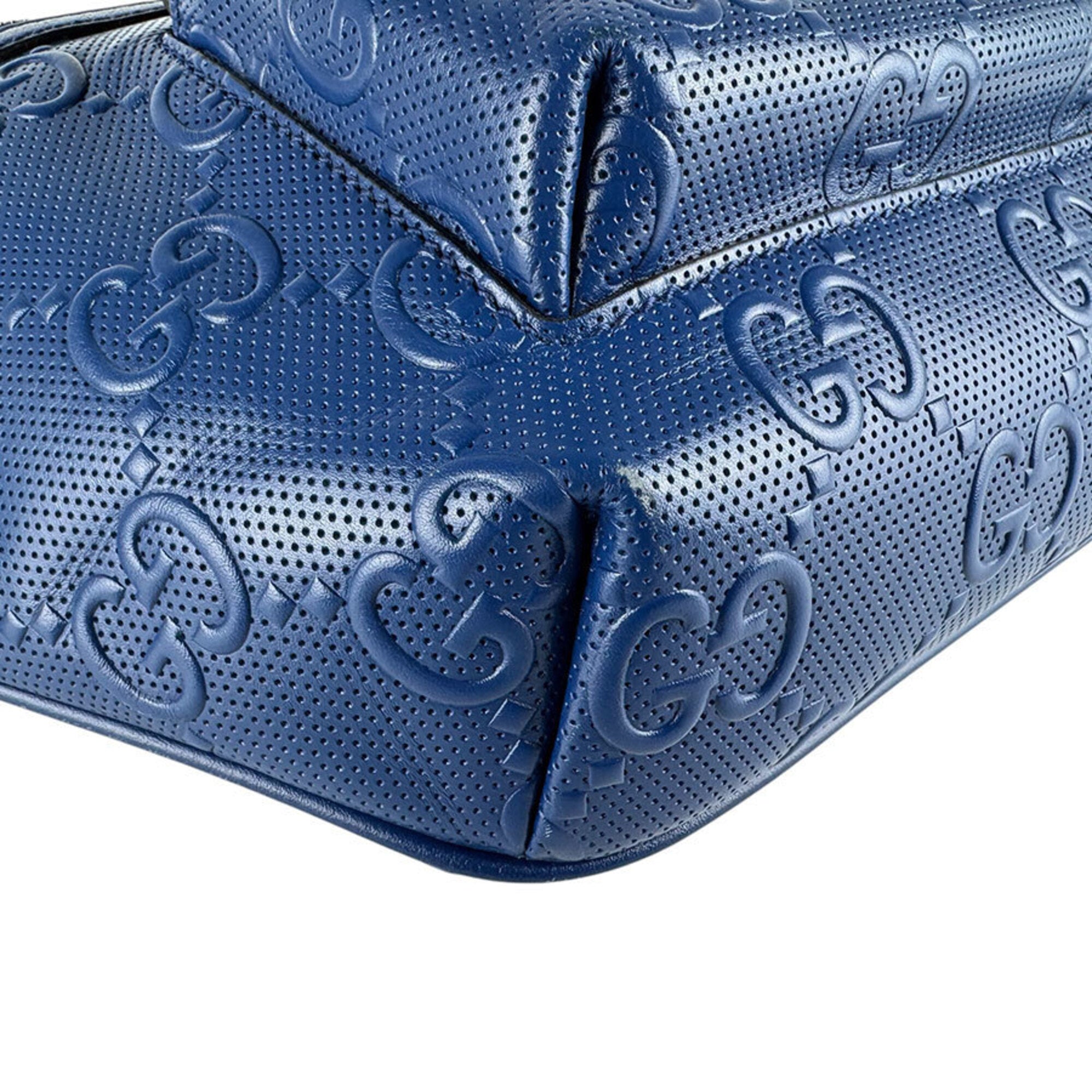 Gucci Blue Leather Fanny Pack Sling Bag (Pre-Owned)