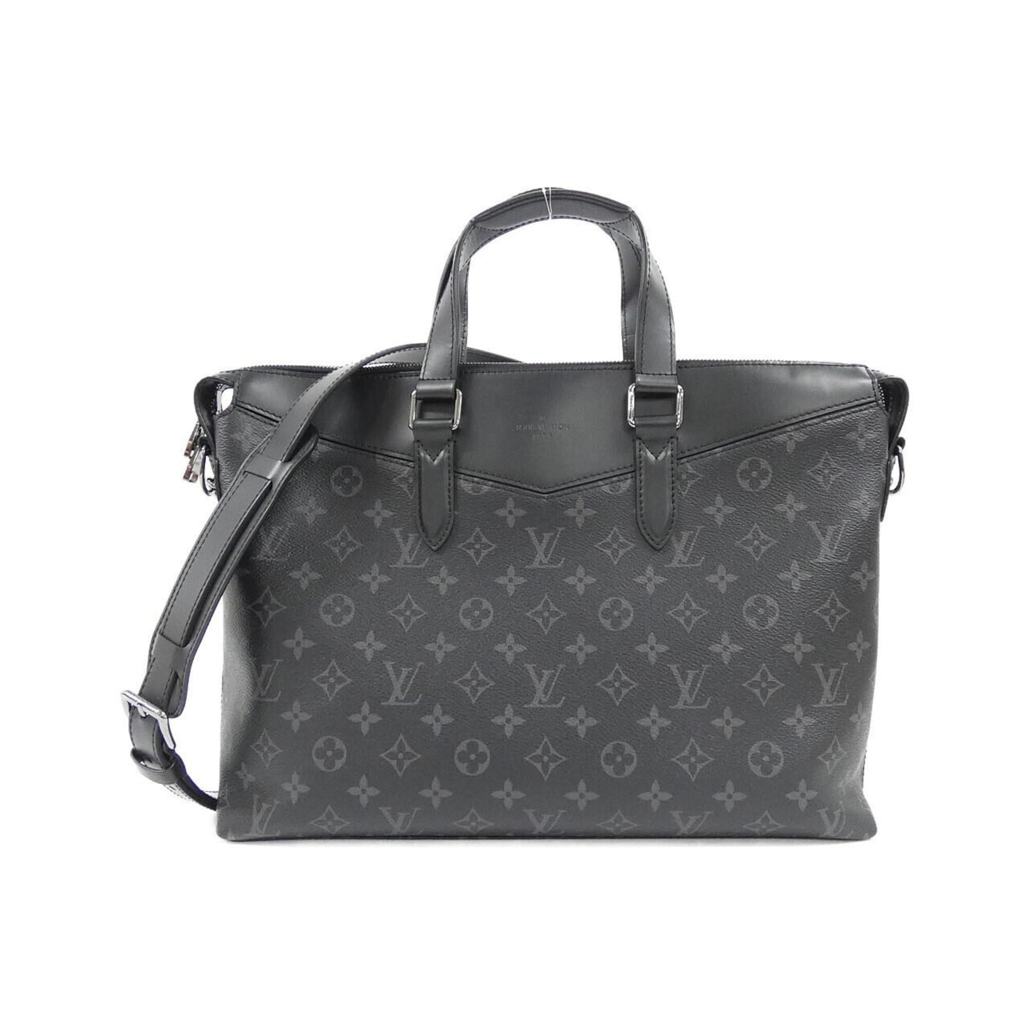 Louis Vuitton Monogram Eclipse Black Coated Canvas Briefcase Handbag (Pre-Owned)
