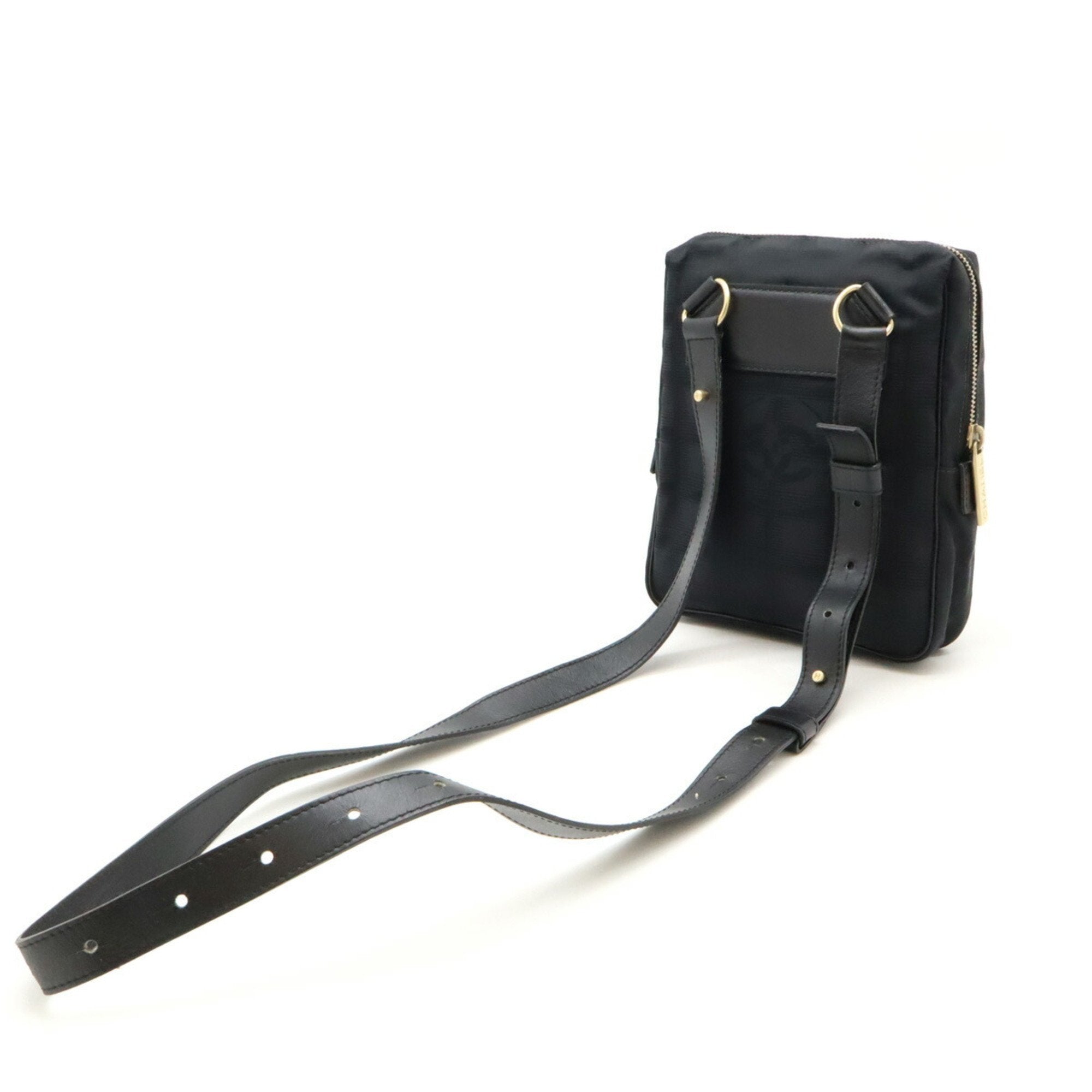 Chanel Black Nylon Jacquard Leather Pochette Shoulder Bag (Pre-Owned)