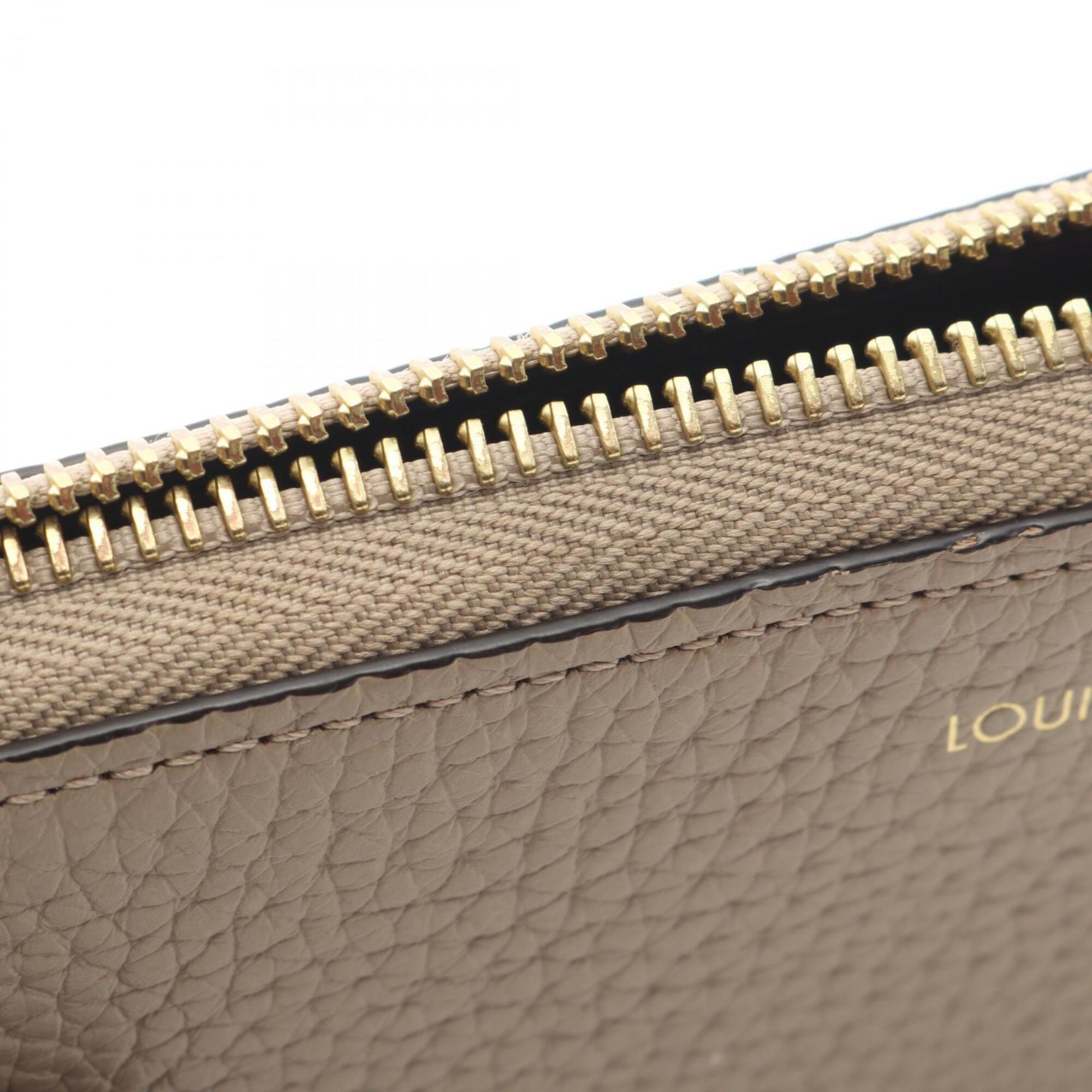 Louis Vuitton Beige Leather Long Wallet (Bi-Fold) (Pre-Owned)