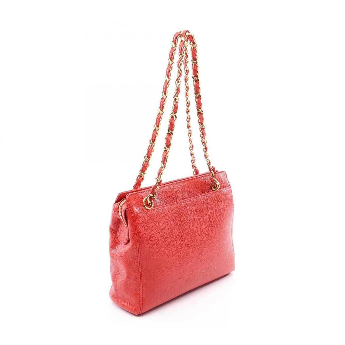 Chanel Red Color Grained Calfskin Handbag Shoulder Bag (Pre-Owned)