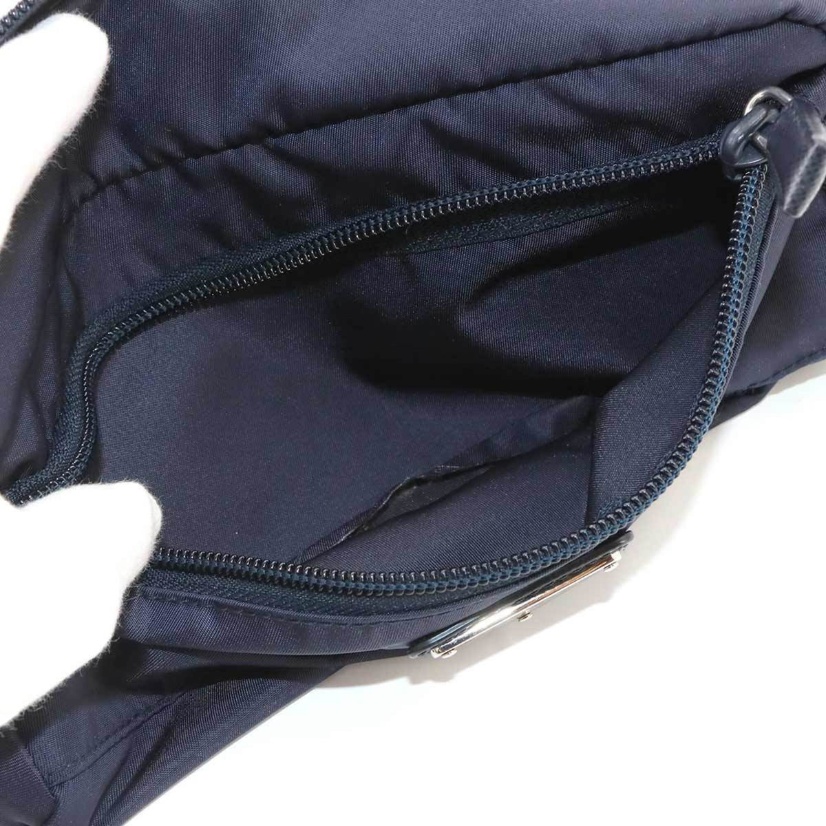 Prada Navy Nylon Leather Handbag Pouch (Pre-Owned)