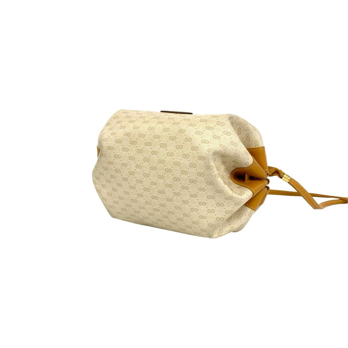 Gucci Brown Ivory Leather Pvc Pochette Shoulder Bag (Pre-Owned)