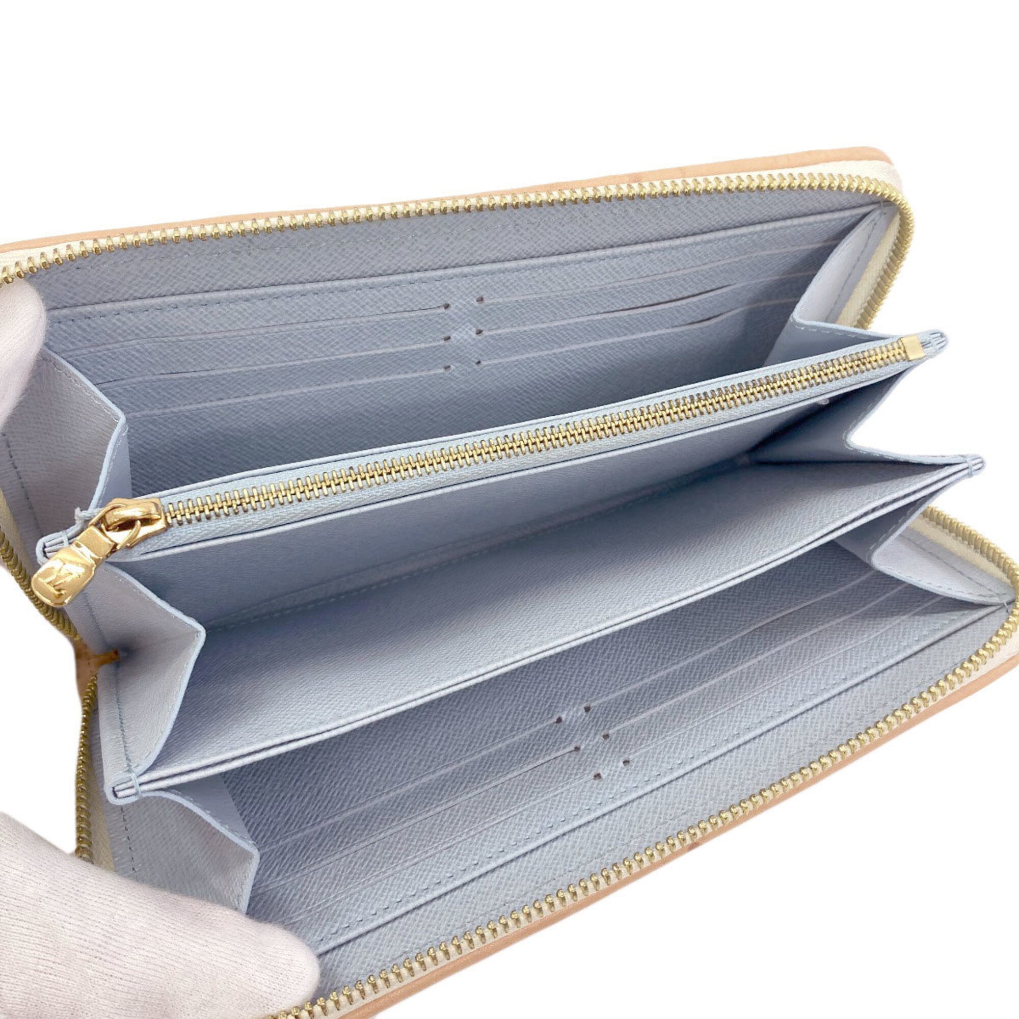 Louis Vuitton Beige Blue White Monogram Long Wallet (Bi-Fold) (Pre-Owned)
