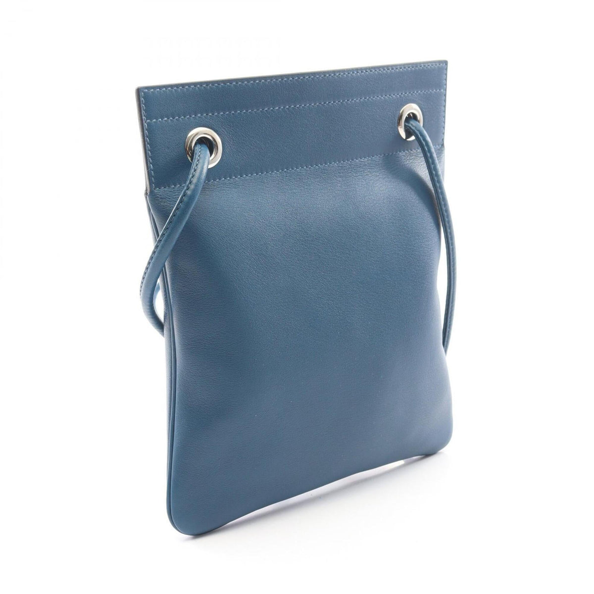 Hermes Blue Evercalf Leather Handbag Shoulder Bag (Pre-Owned)