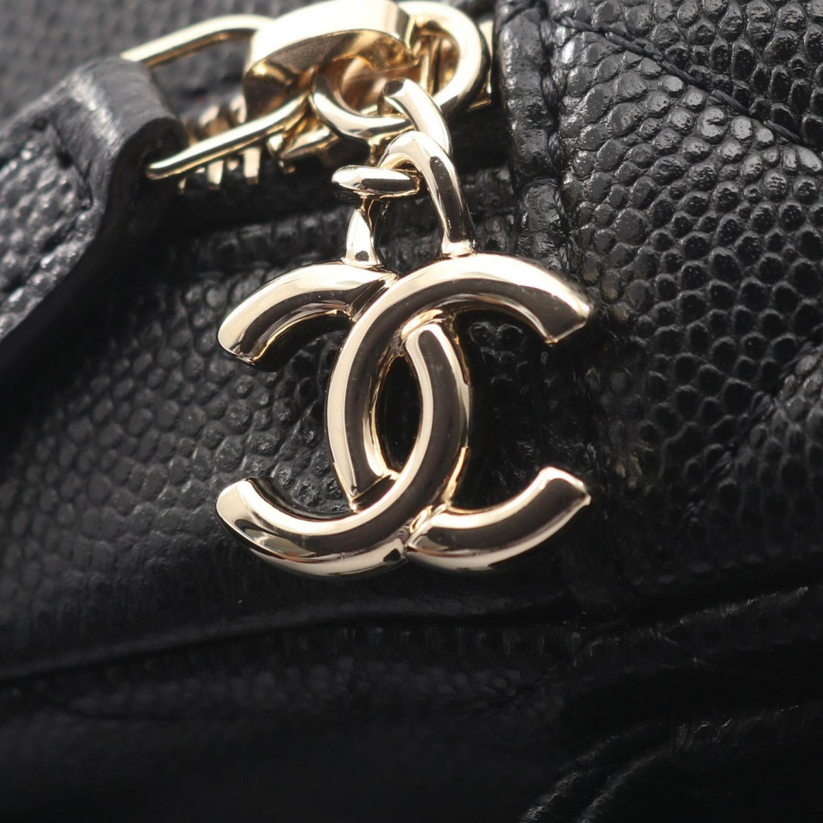 Chanel Black Grained Calfskin Backpack Handbag (Pre-Owned)