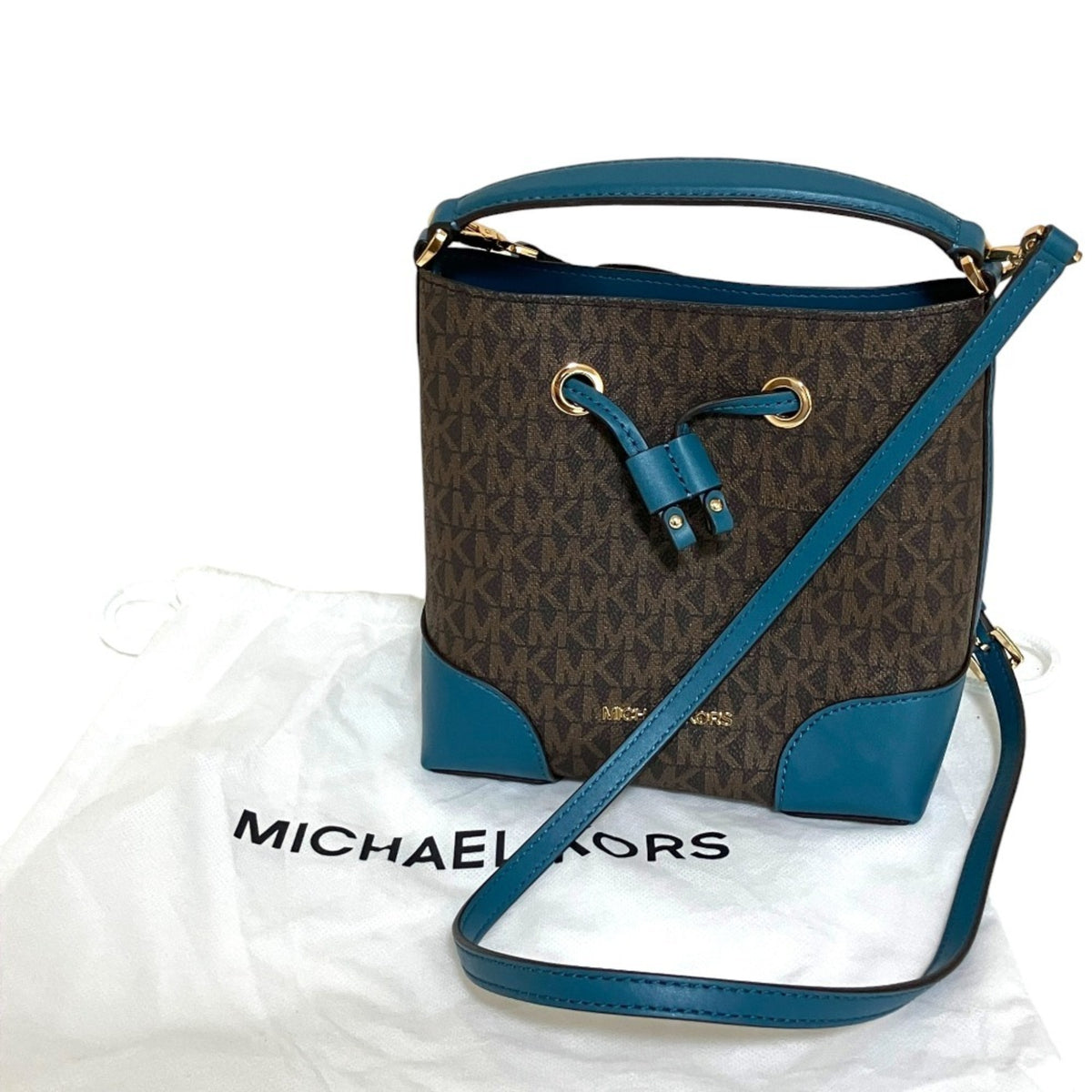 Michael Kors Blue Brown Shoulder Bag (Pre-Owned)