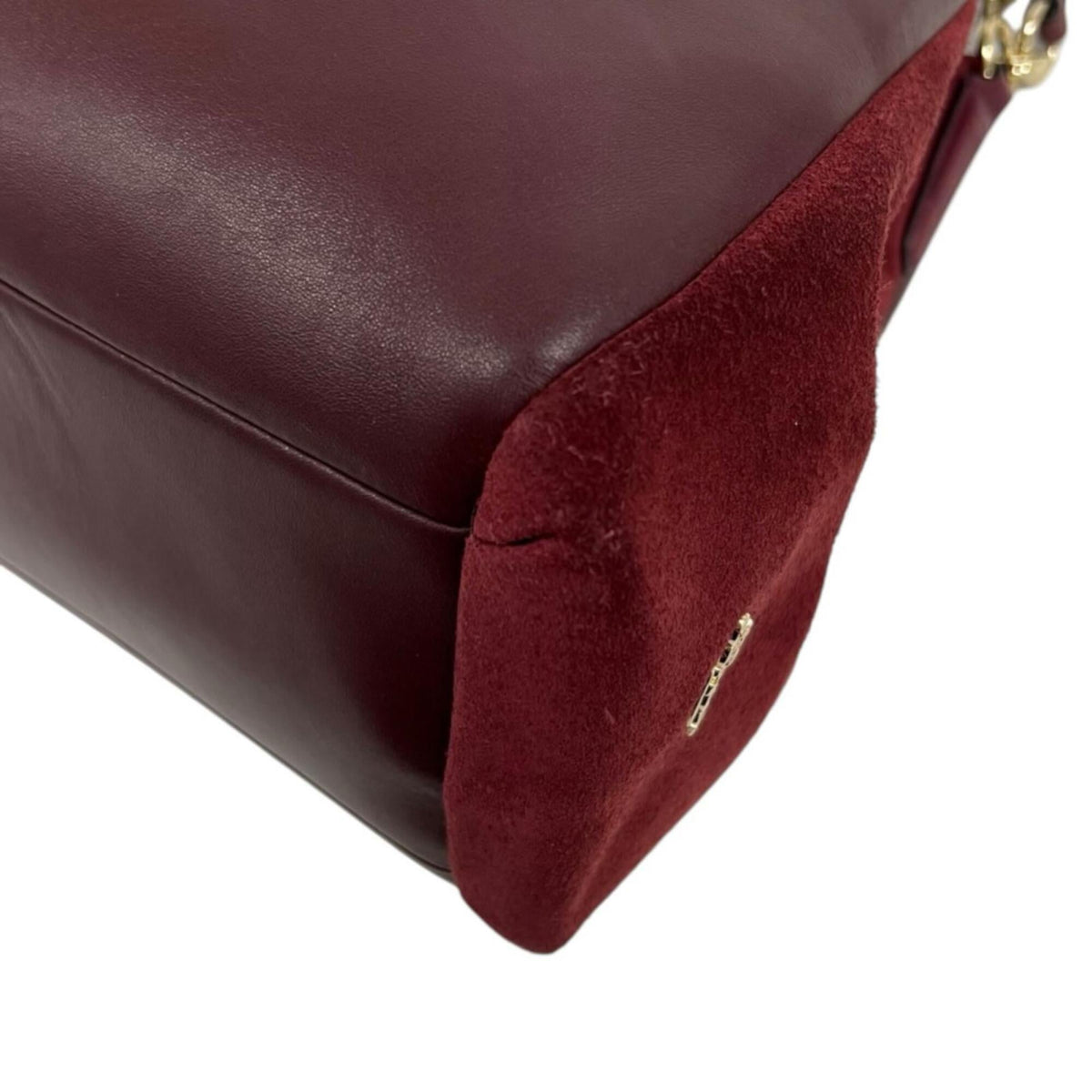 Coach Red Color Leather Suede Shoulder Bag (Pre-Owned)