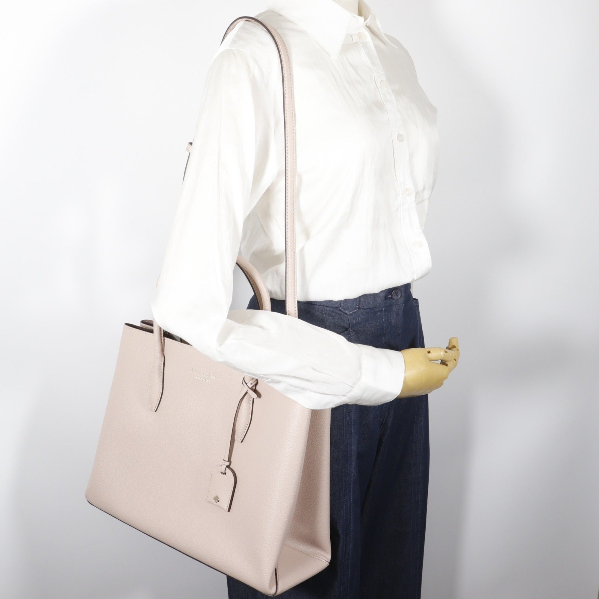 Kate Spade Beige Leather Tote Bag (Pre-Owned)