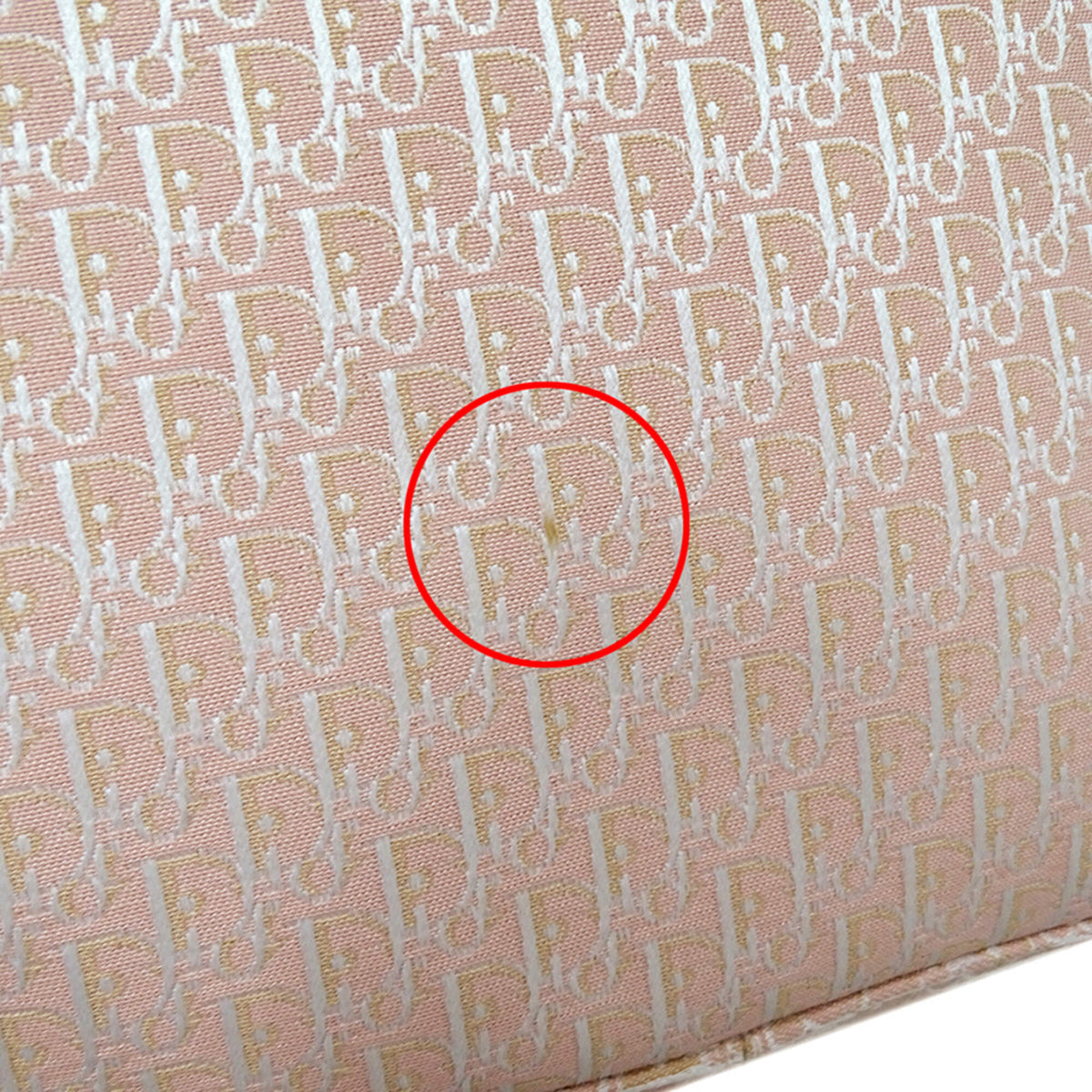 Christian Dior Pink White Canvas Handbag Tote Bag (Pre-Owned)