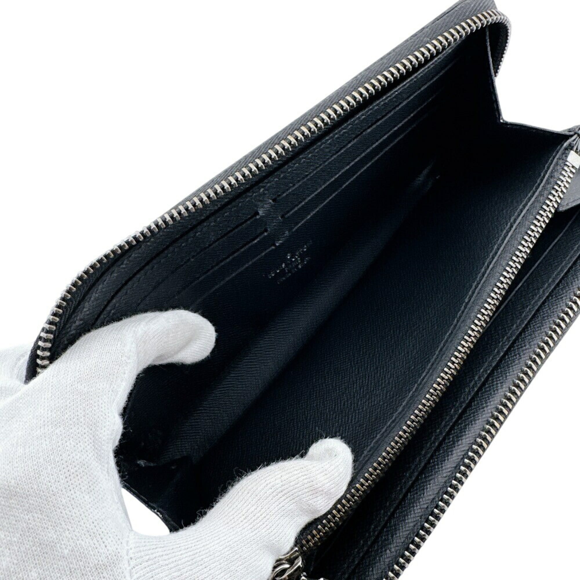 Louis Vuitton Monogram Eclipse Black Gray Monogram Eclipse Leather Long Wallet (Bi-Fold) (Pre-Owned)
