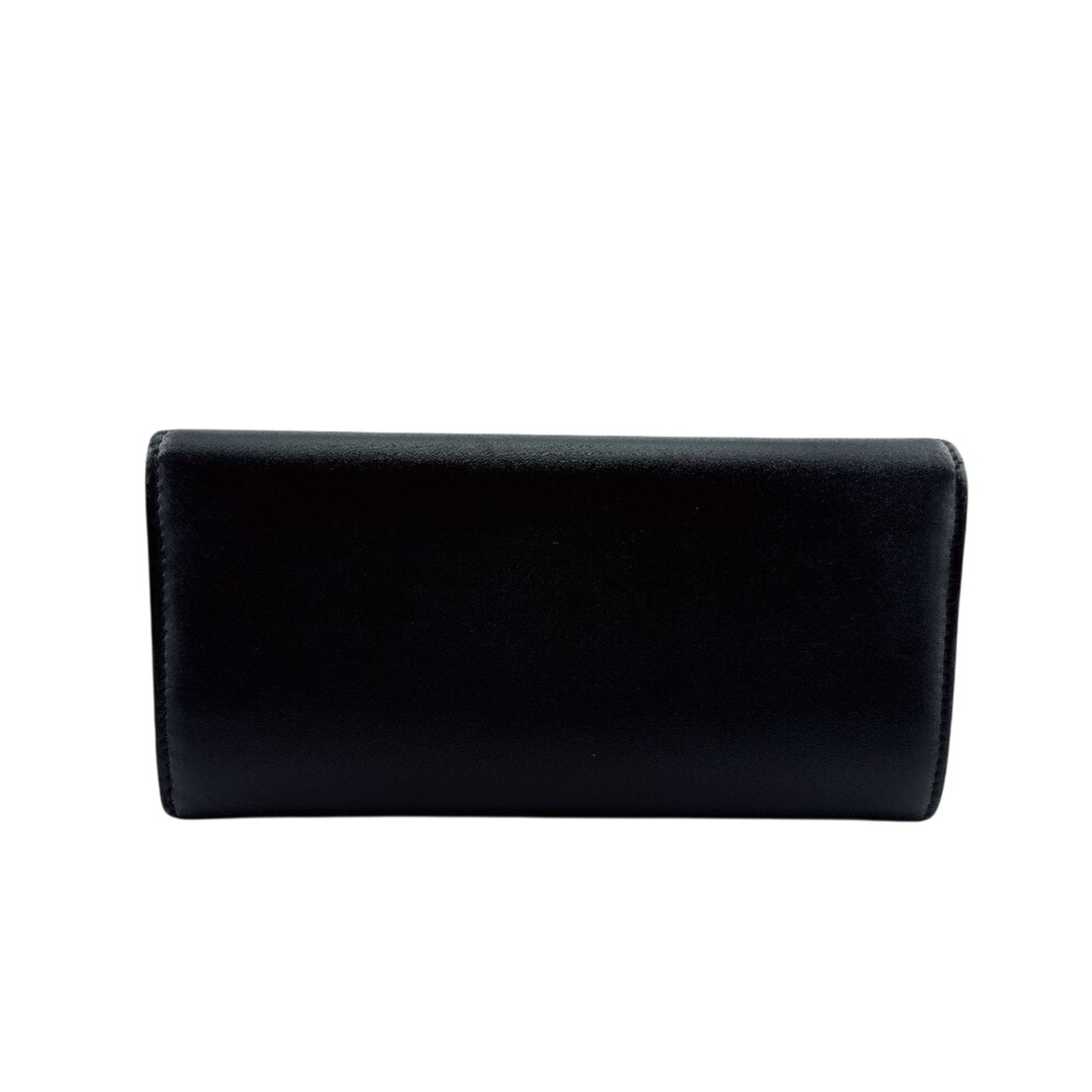 Fendi Black Leather Long Wallet (Bi-Fold) (Pre-Owned)