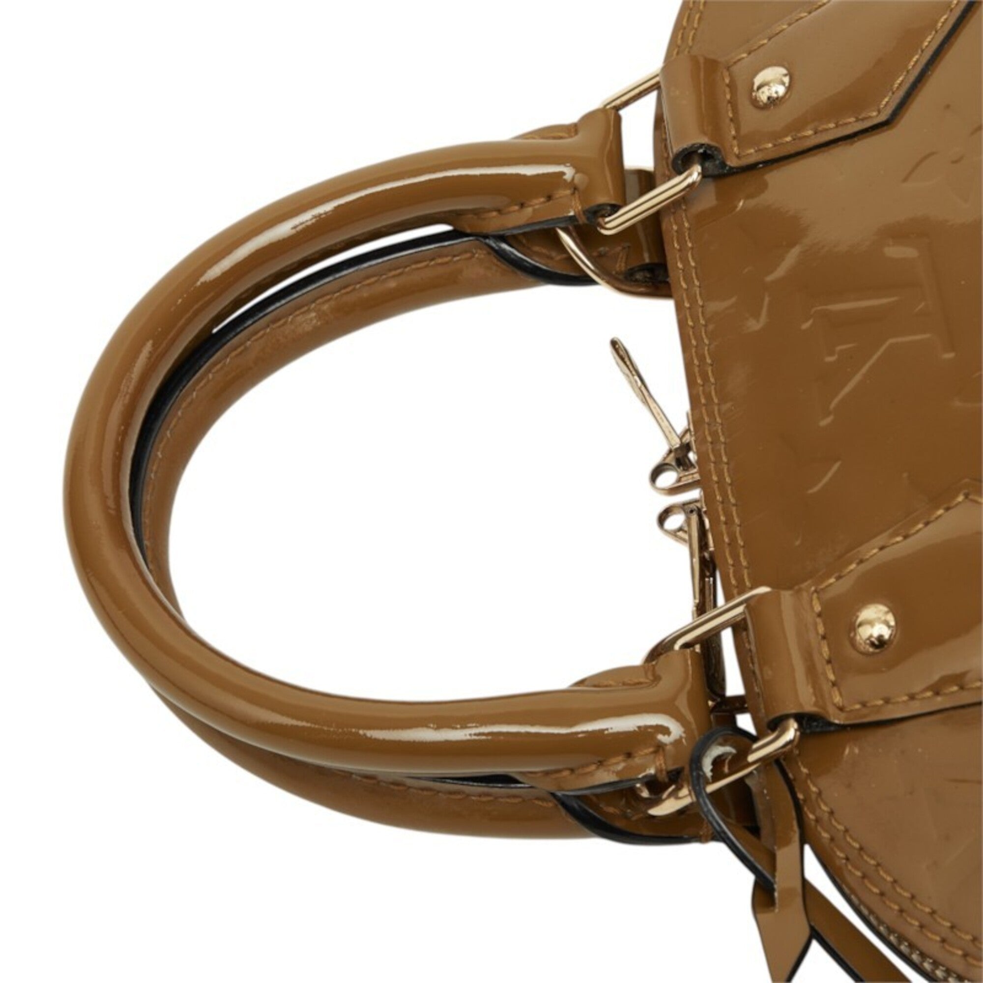 Louis Vuitton Brown Olive Patent Leather Handbag Shoulder Bag (Pre-Owned)
