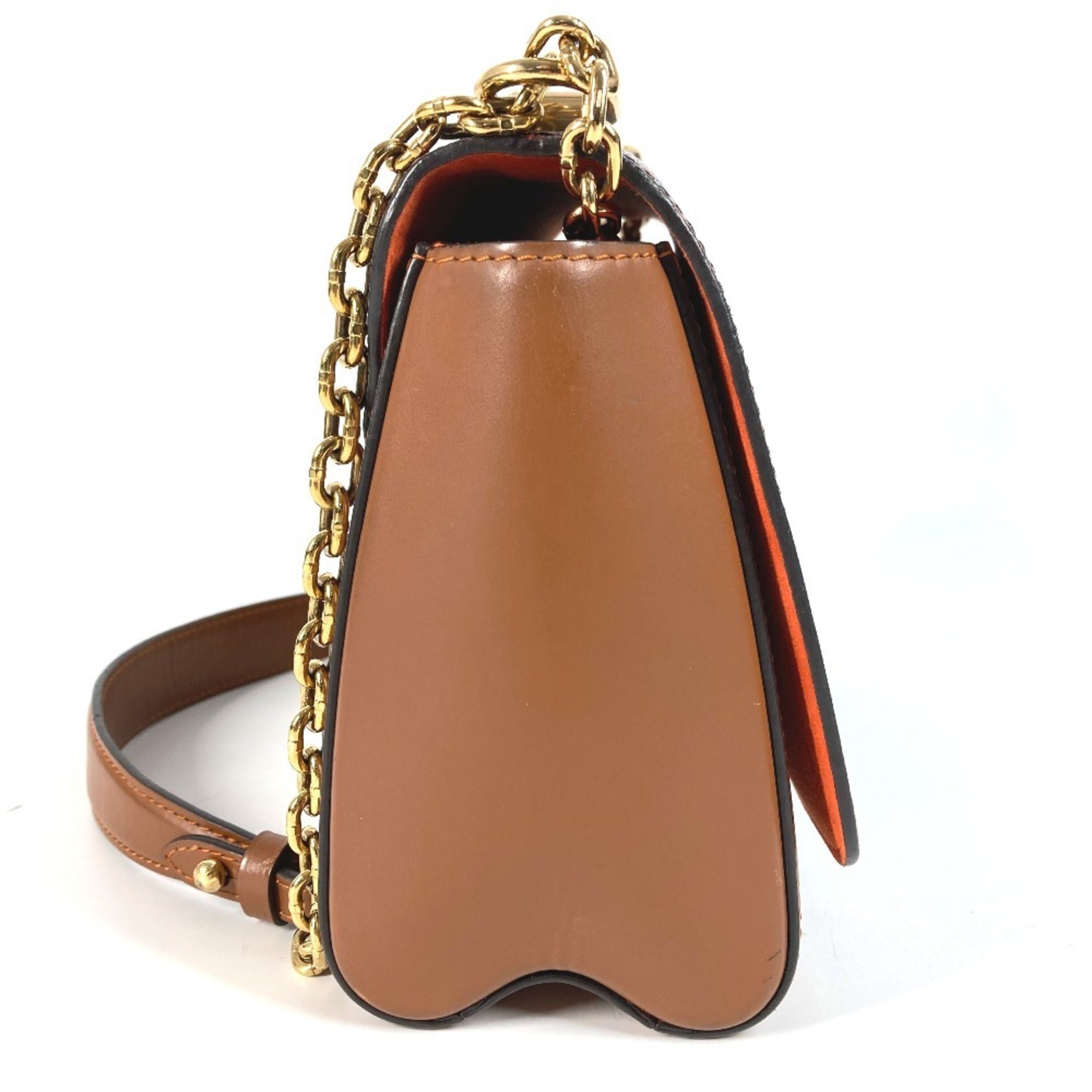 Louis Vuitton Brown Orange Monogram Leather Shoulder Bag (Pre-Owned)