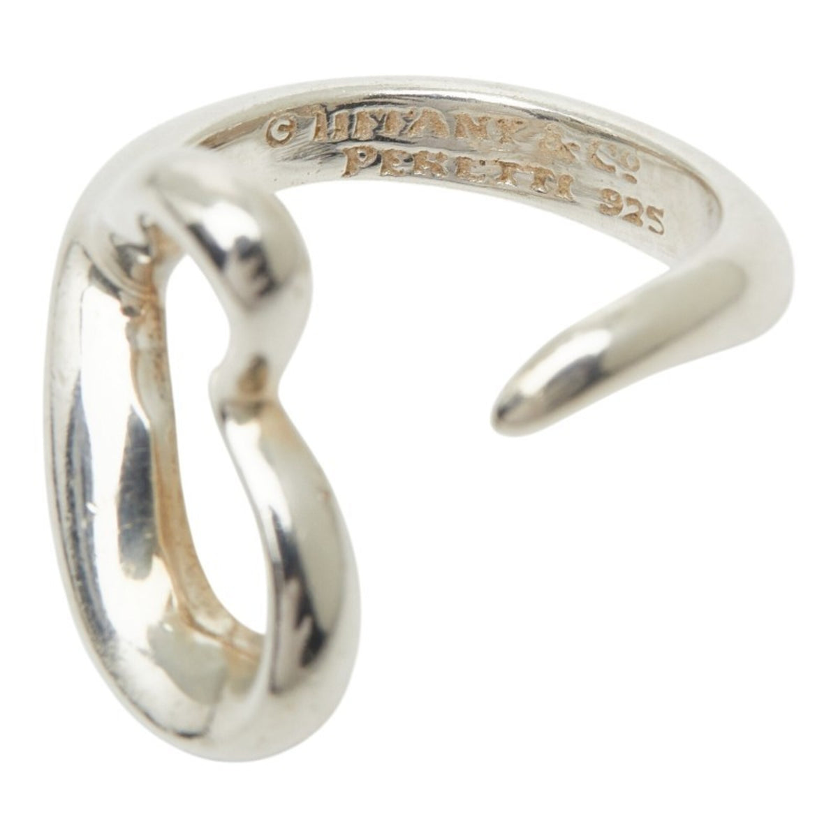 Tiffany Open Heart Silver Silver 925 Band Ring (Pre-Owned)