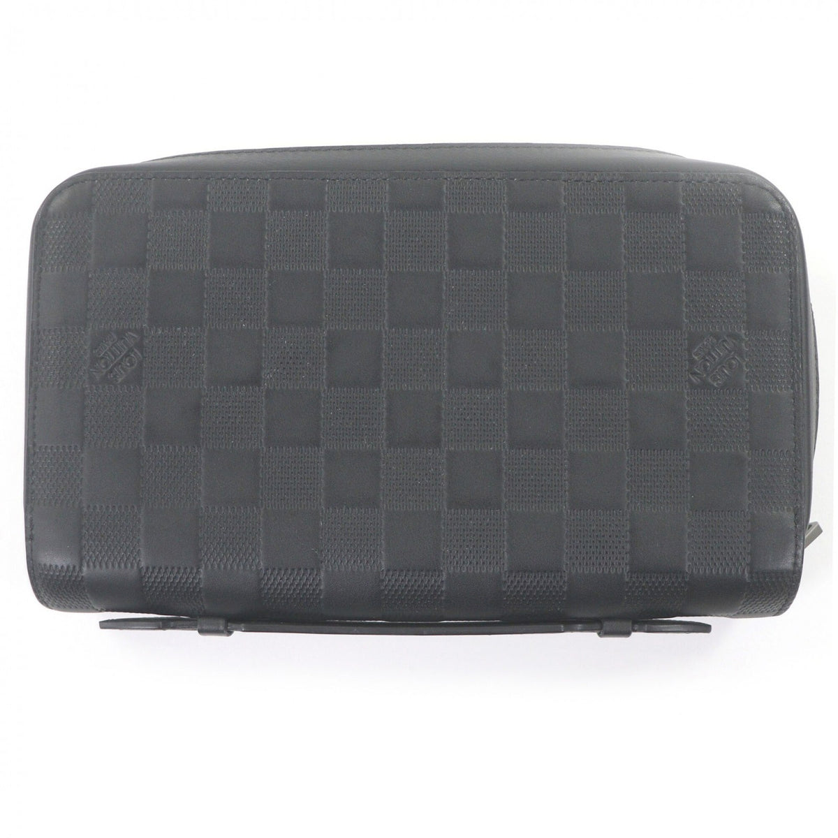 Louis Vuitton Damier Infini Black Leather Long Wallet (Bi-Fold) (Pre-Owned)