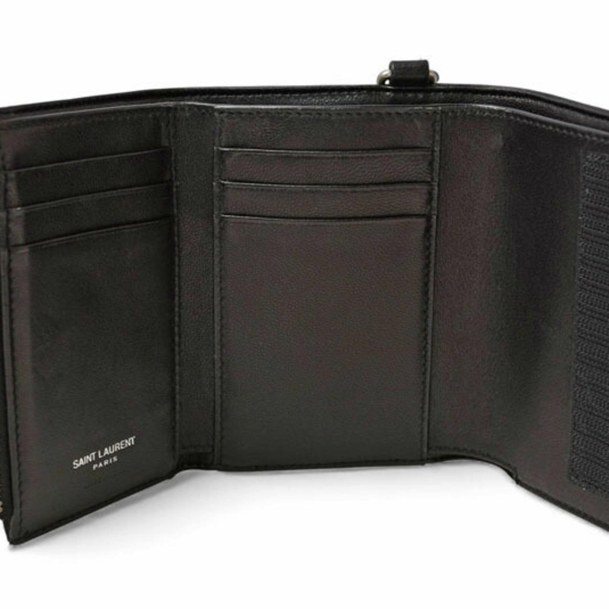 Saint Laurent Black Leather Wallet (Tri-Fold) (Pre-Owned)