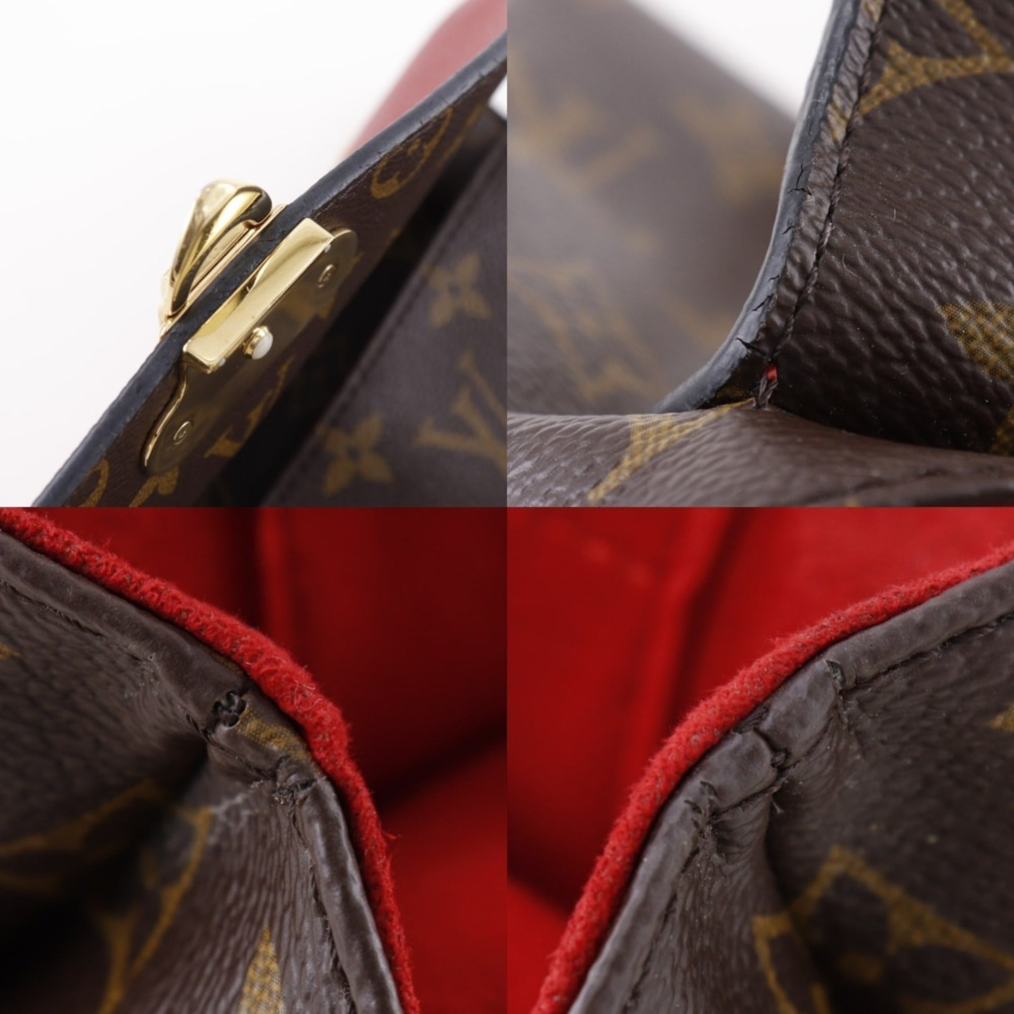 Louis Vuitton Monogram Brown Cerise Red Color Monogram Shoulder Bag (Pre-Owned)