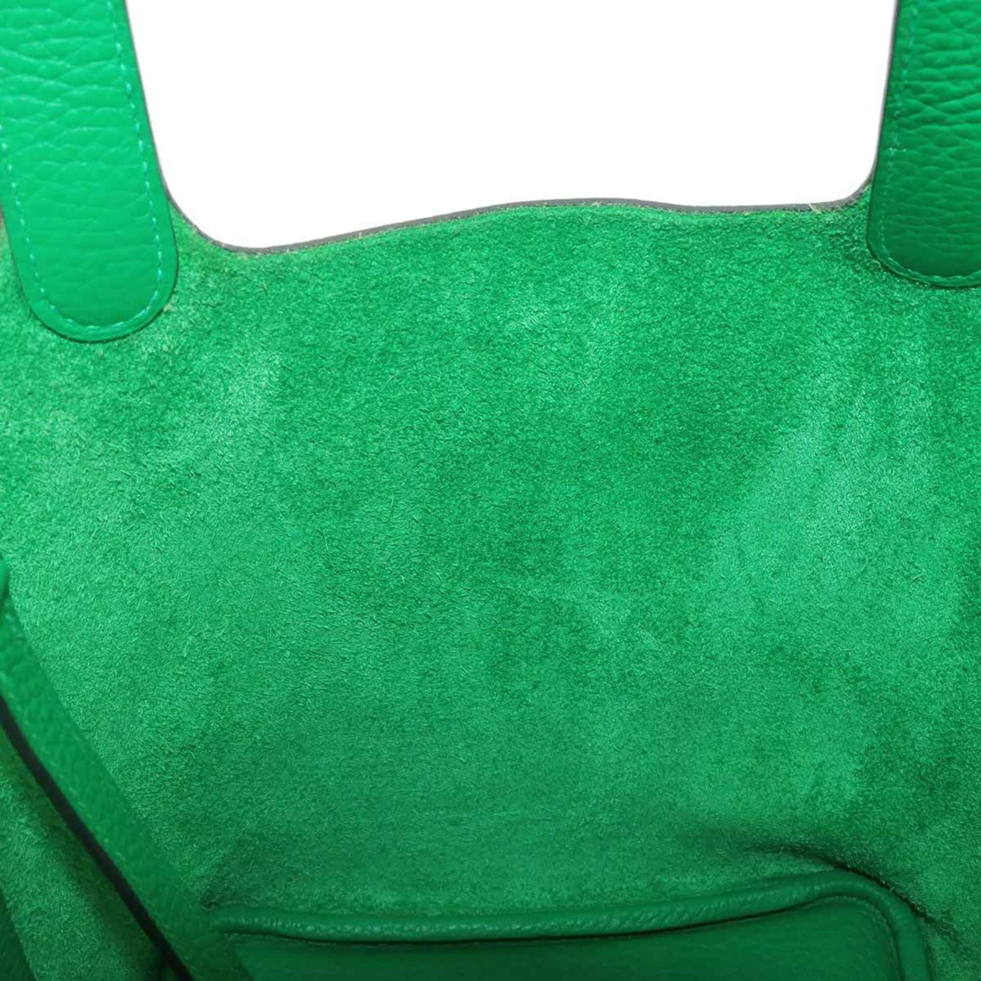 Hermes Green Taurillon Clemence Leather Handbag (Pre-Owned)