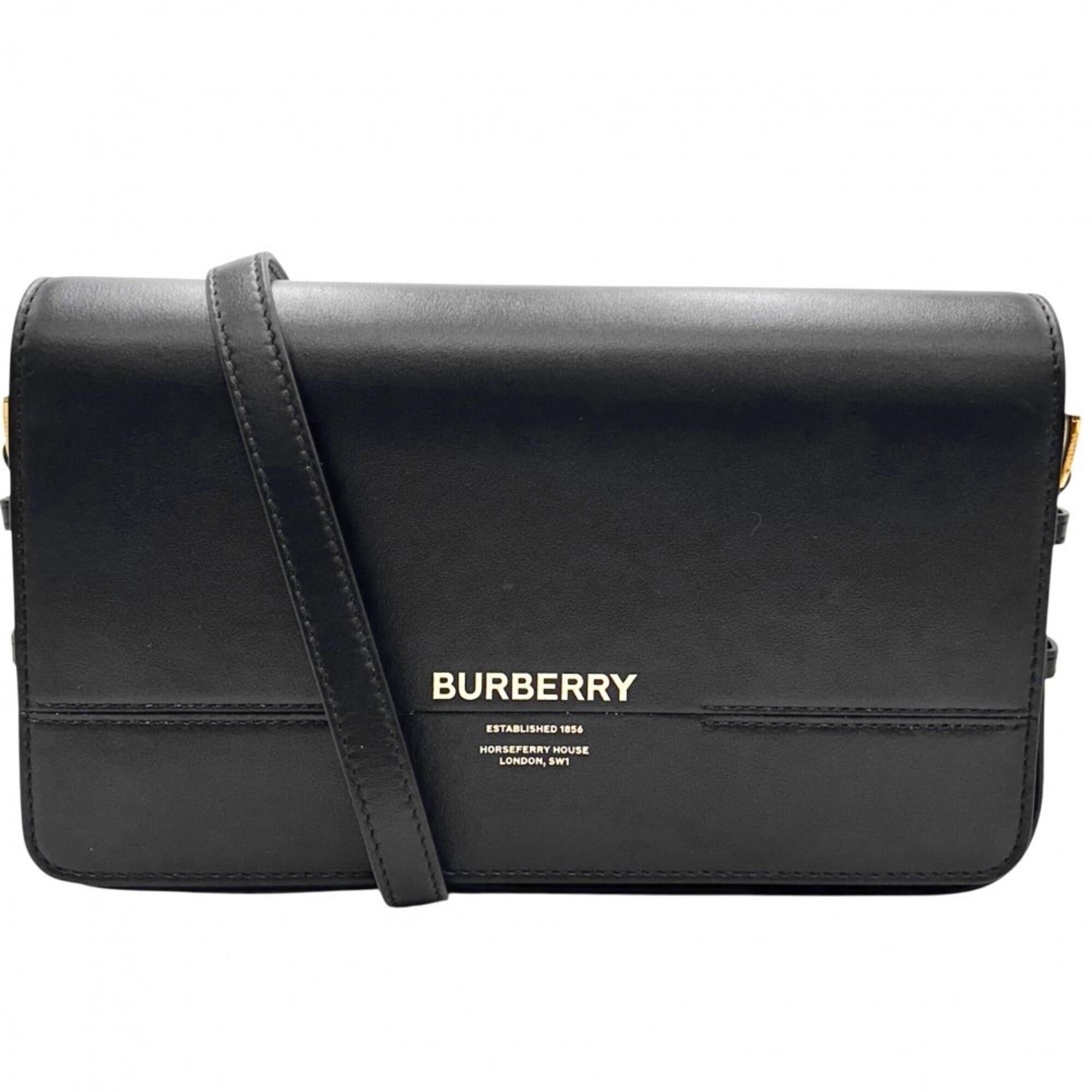 Burberry Black Leather Shoulder Bag (Pre-Owned)