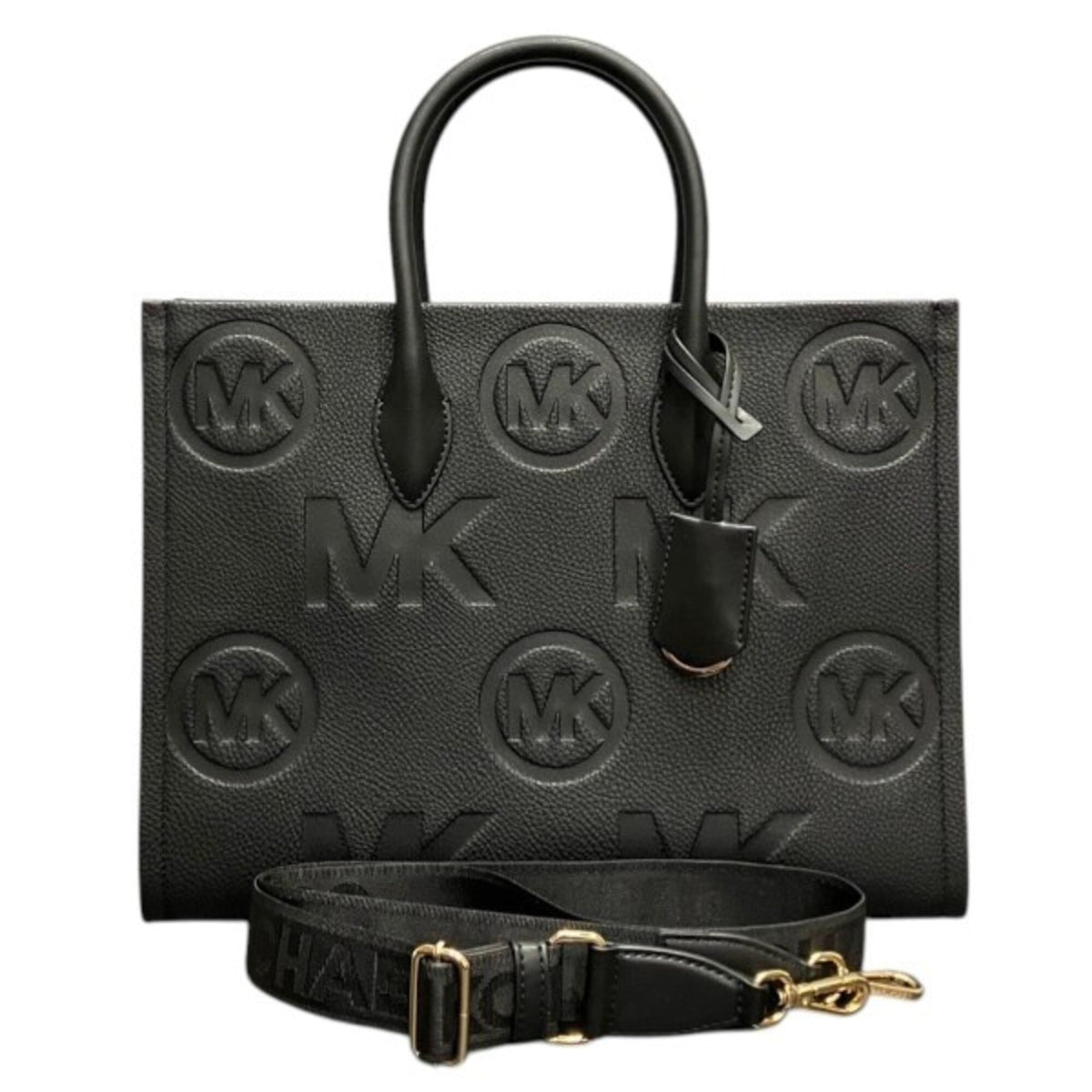 Michael Kors Black Leather Shoulder Bag Tote Bag (Pre-Owned)