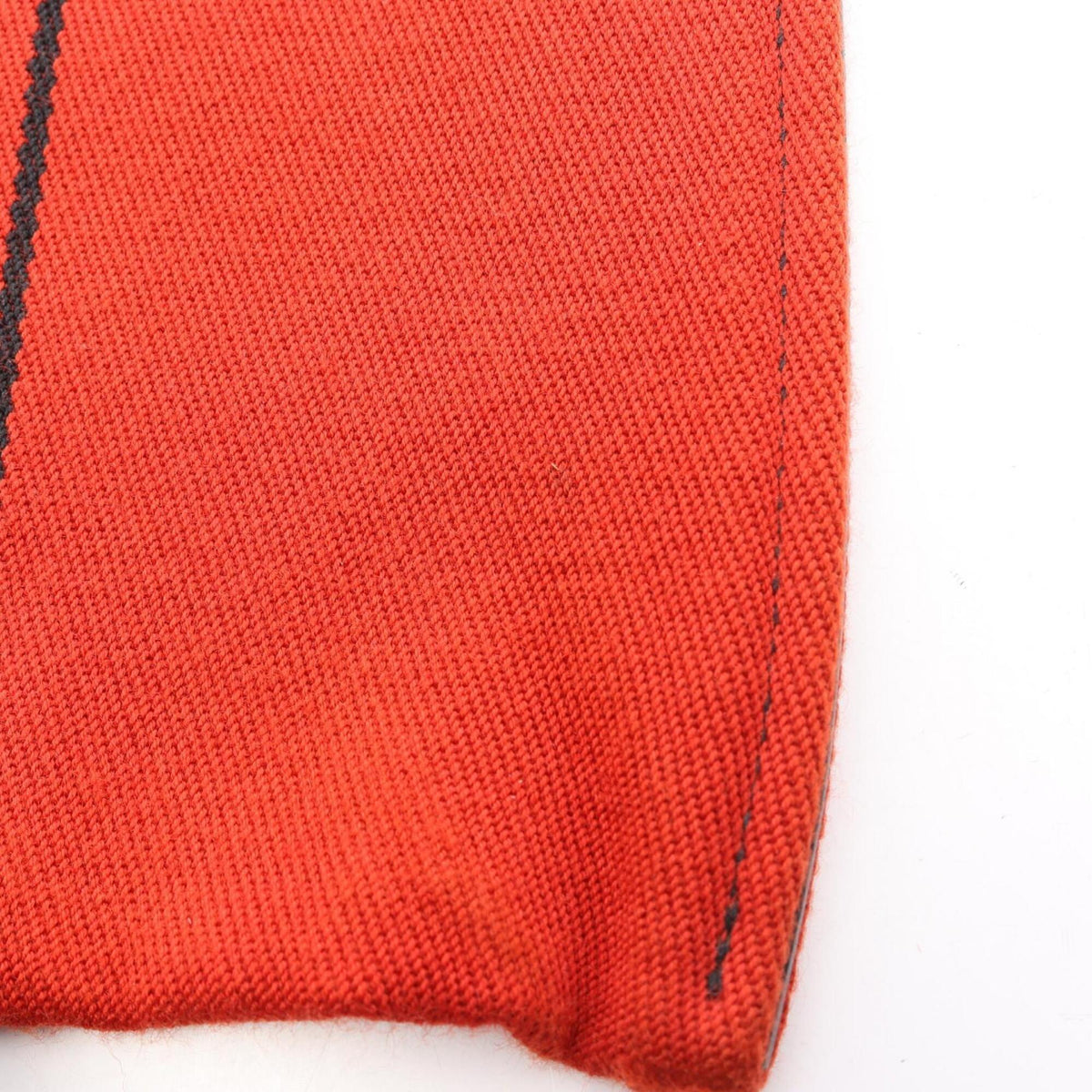 Hermes Black Red Color Canvas Swift Leather Handbag Tote Bag (Pre-Owned)
