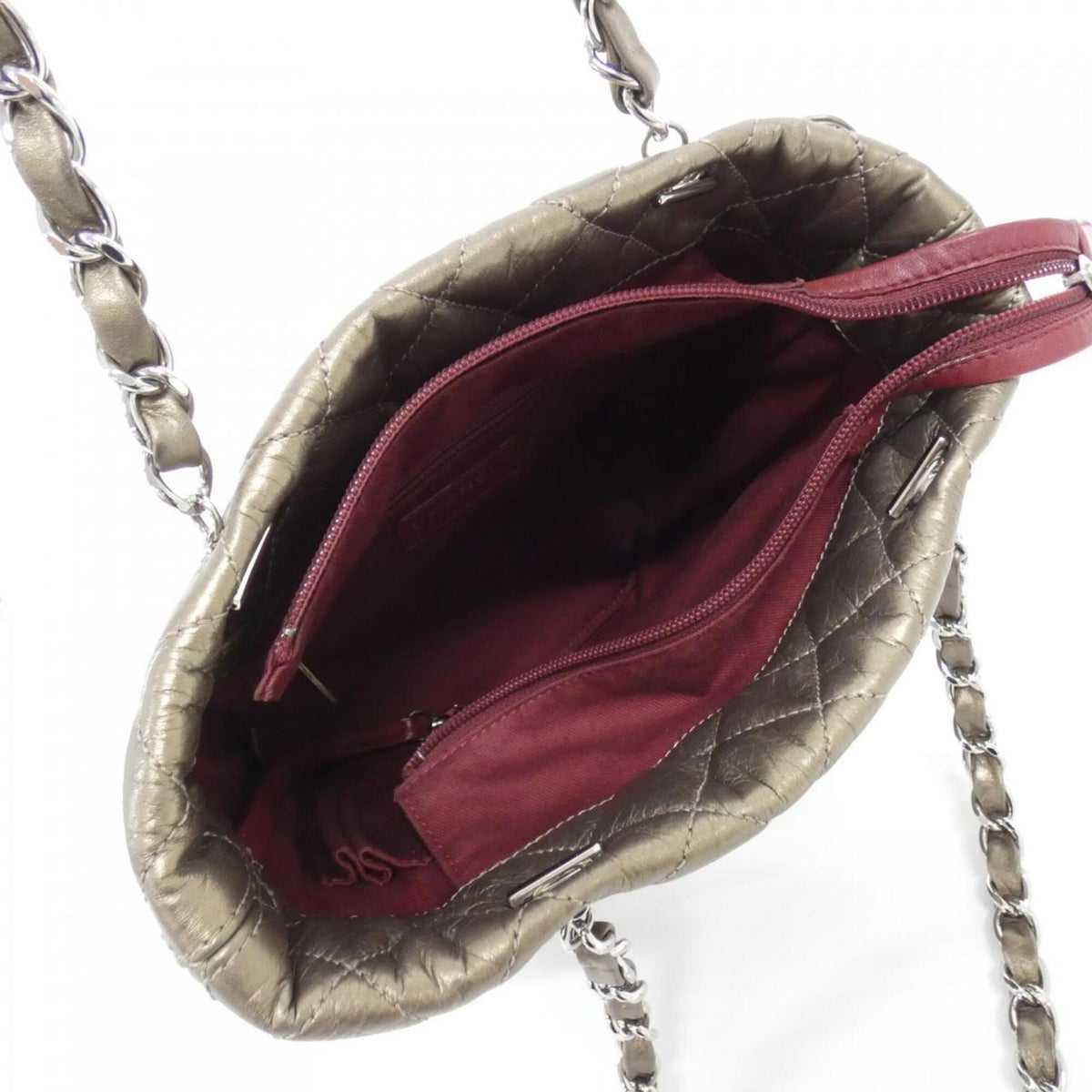 Chanel Bronze Leather Shoulder Bag (Pre-Owned)