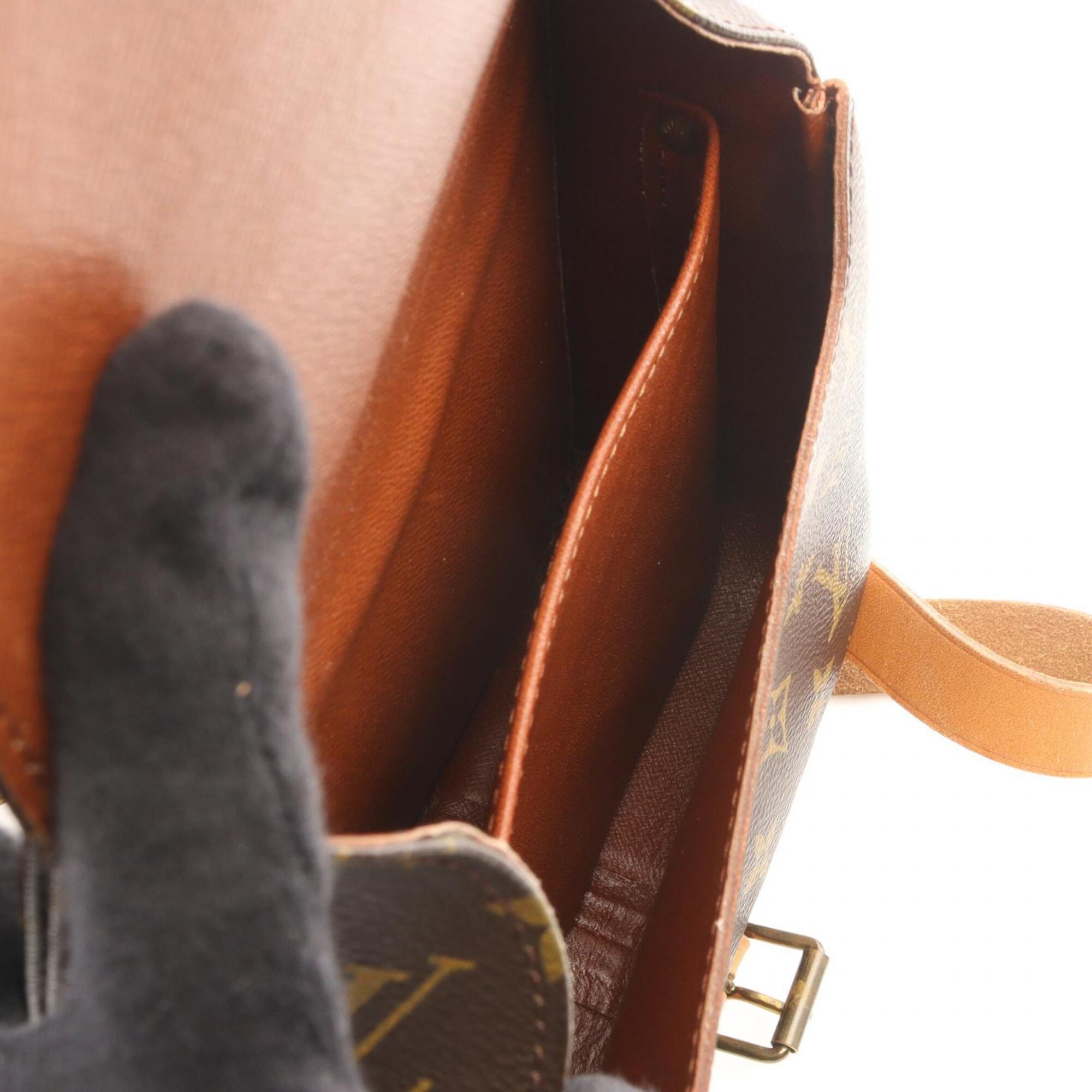 Louis Vuitton Brown Coated Canvas Monogram Leather Handbag Shoulder Bag (Pre-Owned)