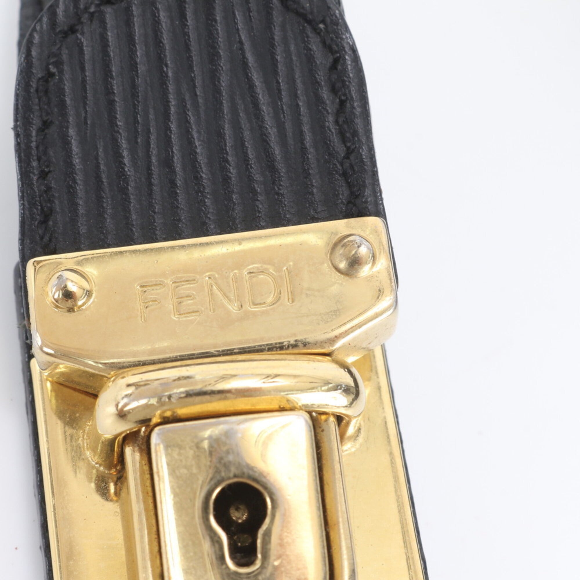 Fendi Brown Leather Nylon Pouch Shoulder Bag Sling Bag (Pre-Owned)