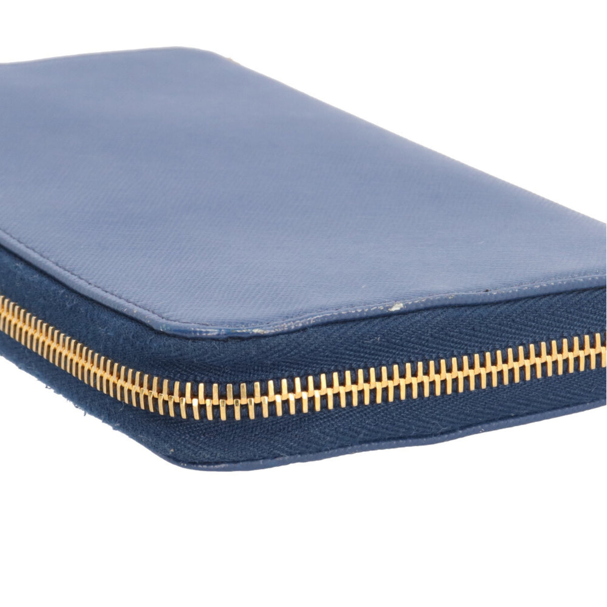 Prada Blue Leather Long Wallet (Bi-Fold) (Pre-Owned)