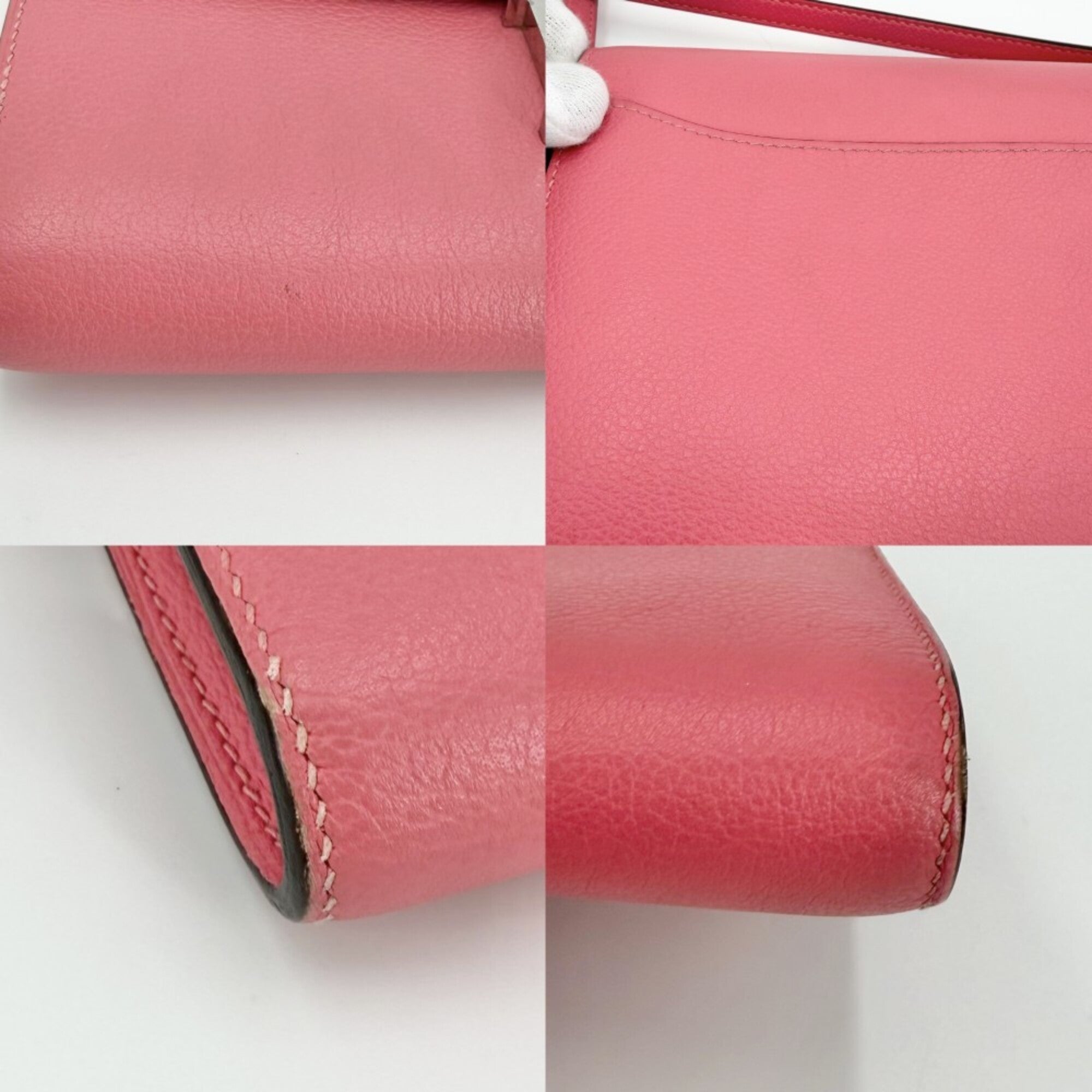 Hermes Pink Epsom Leather Chain/Shoulder Wallet (Pre-Owned)