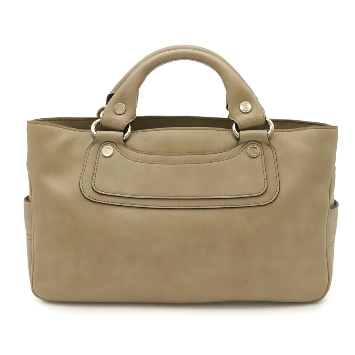 Celine Beige Leather Handbag Tote Bag (Pre-Owned)
