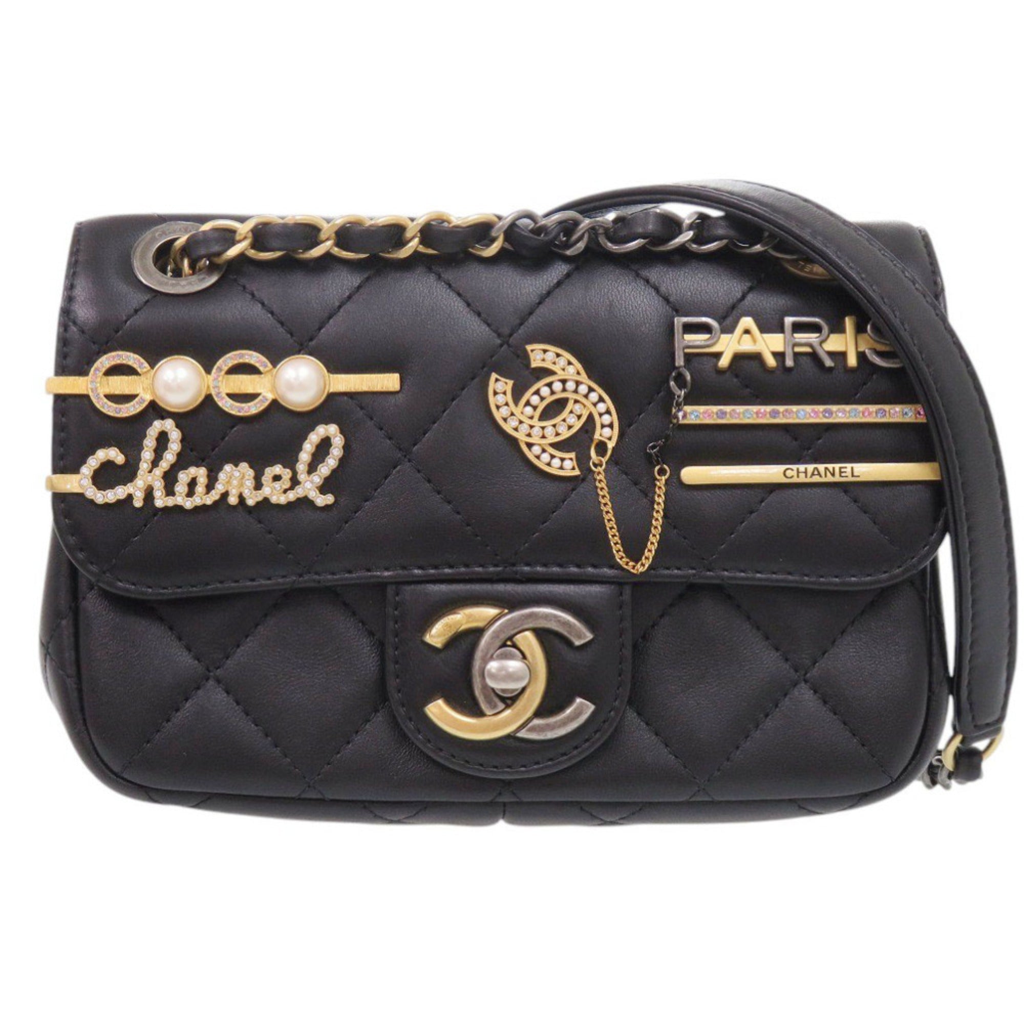 Chanel Black Leather Shoulder Bag (Pre-Owned)