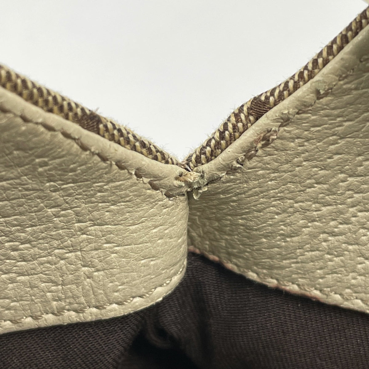 Gucci Gg Canvas Beige Ivory Gg Canvas Leather Tote Bag (Pre-Owned)