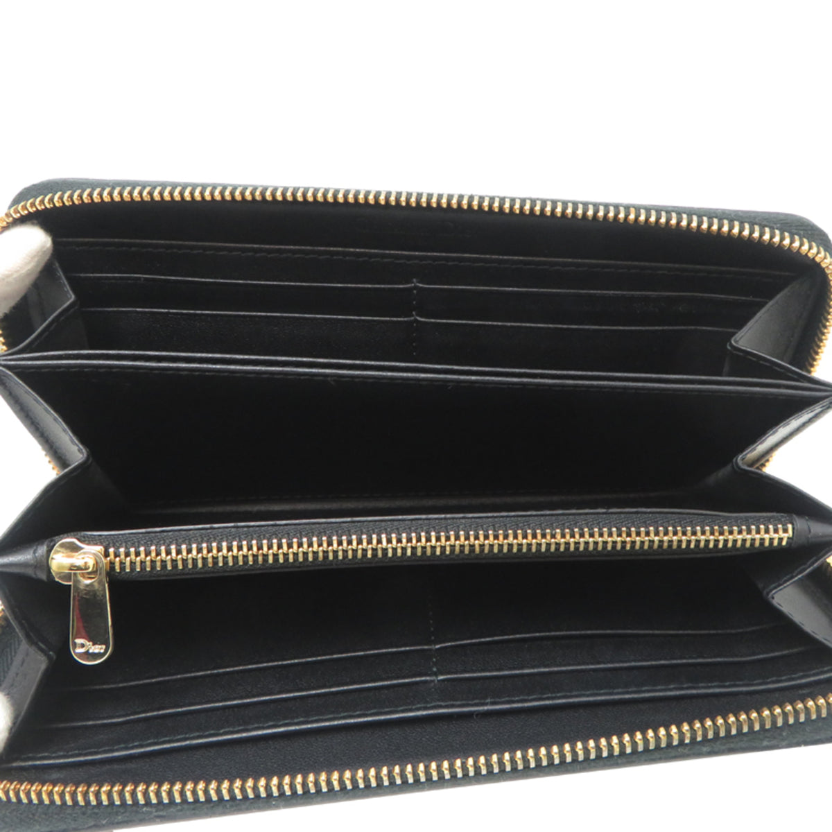 Christian Dior Black Leather Long Wallet (Bi-Fold) (Pre-Owned)