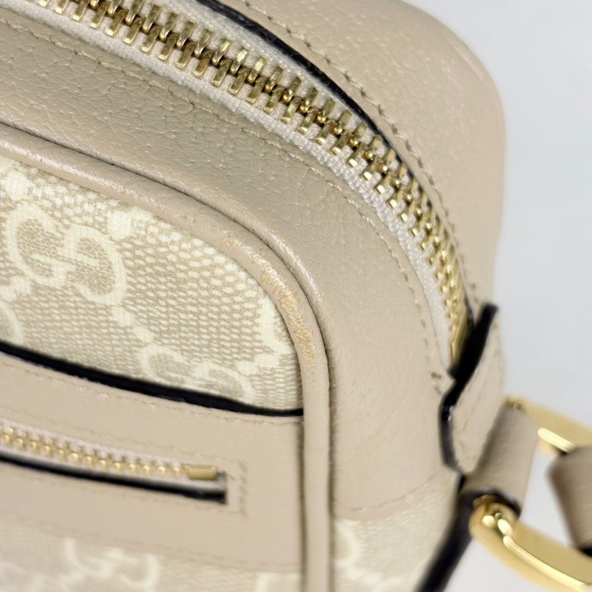 Gucci Ophidia Beige Gg Supreme Leather Shoulder Bag (Pre-Owned)